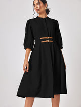 Black Double Belted Dress