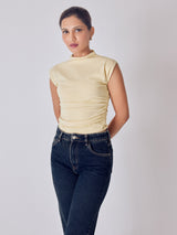 Butter Yellow Side Ruched Top