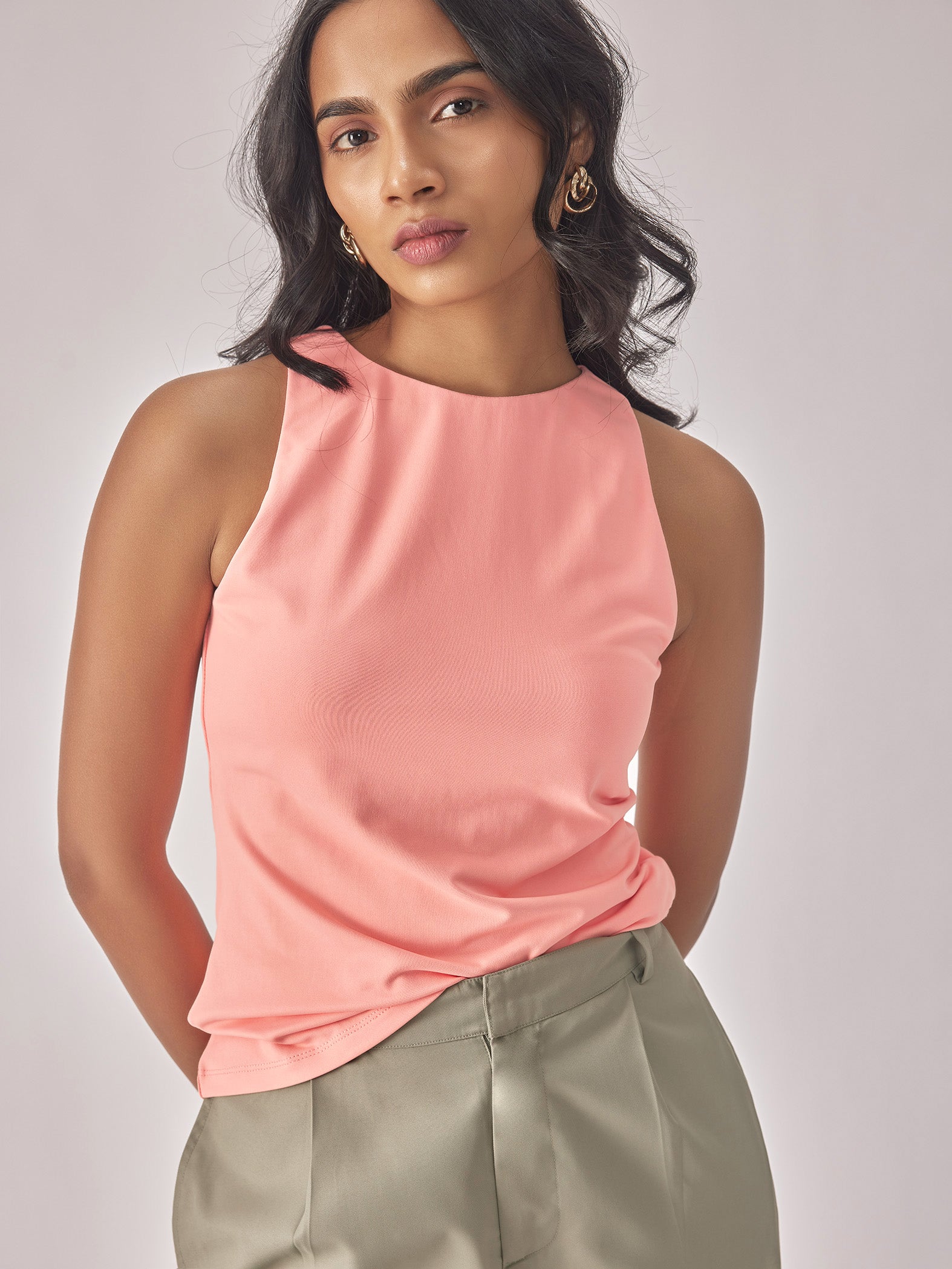 Coral Knit In Cut Top