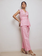 Cotton Candy Pink Belted Top