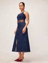 Denim Front Slit Dress