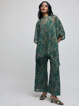 Emerald Paisley Kaftan Top