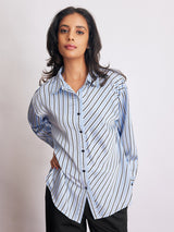 Ice Asymmetric Striped Shirt