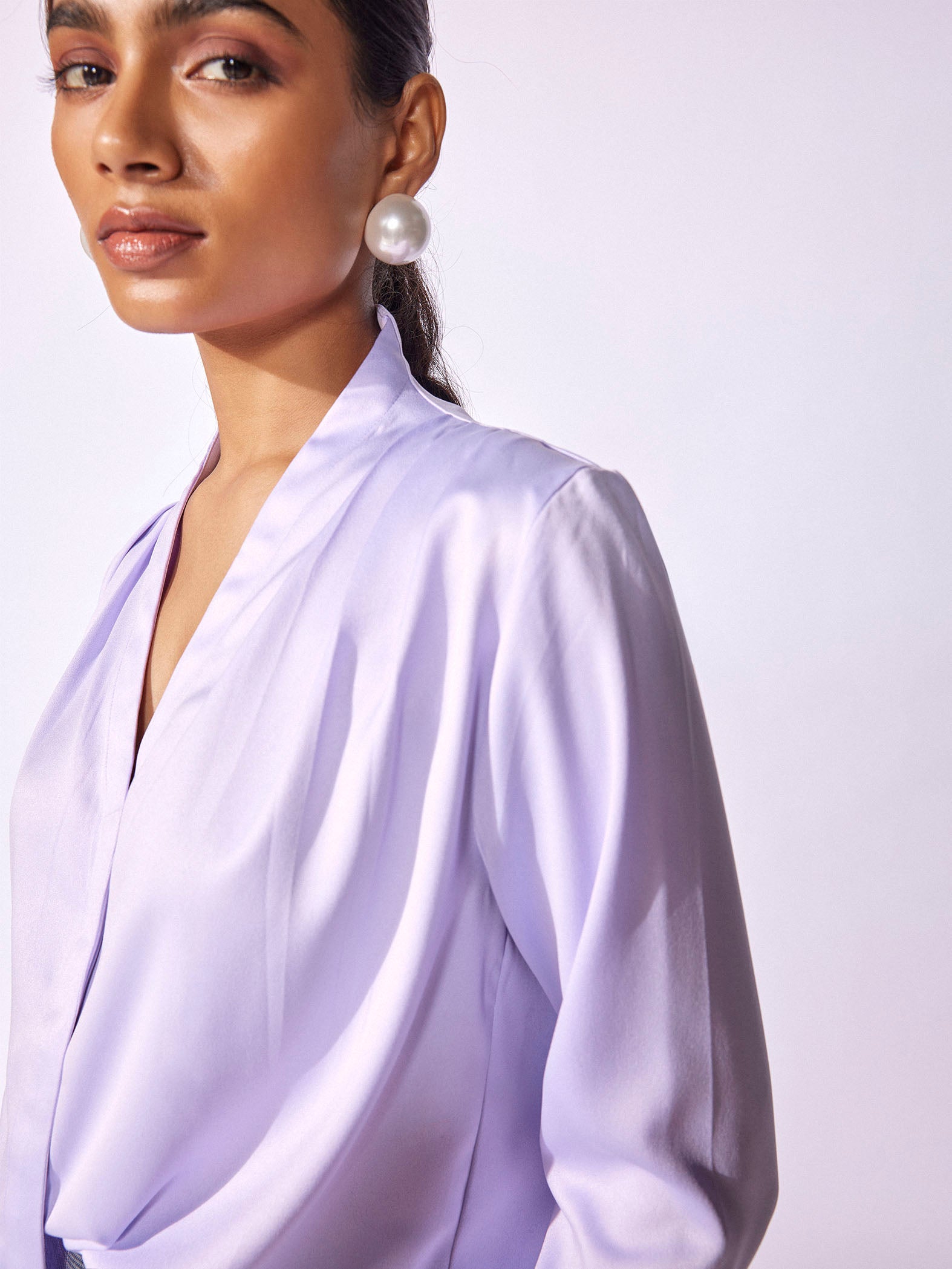 Lavender Lace Cuff Shirt