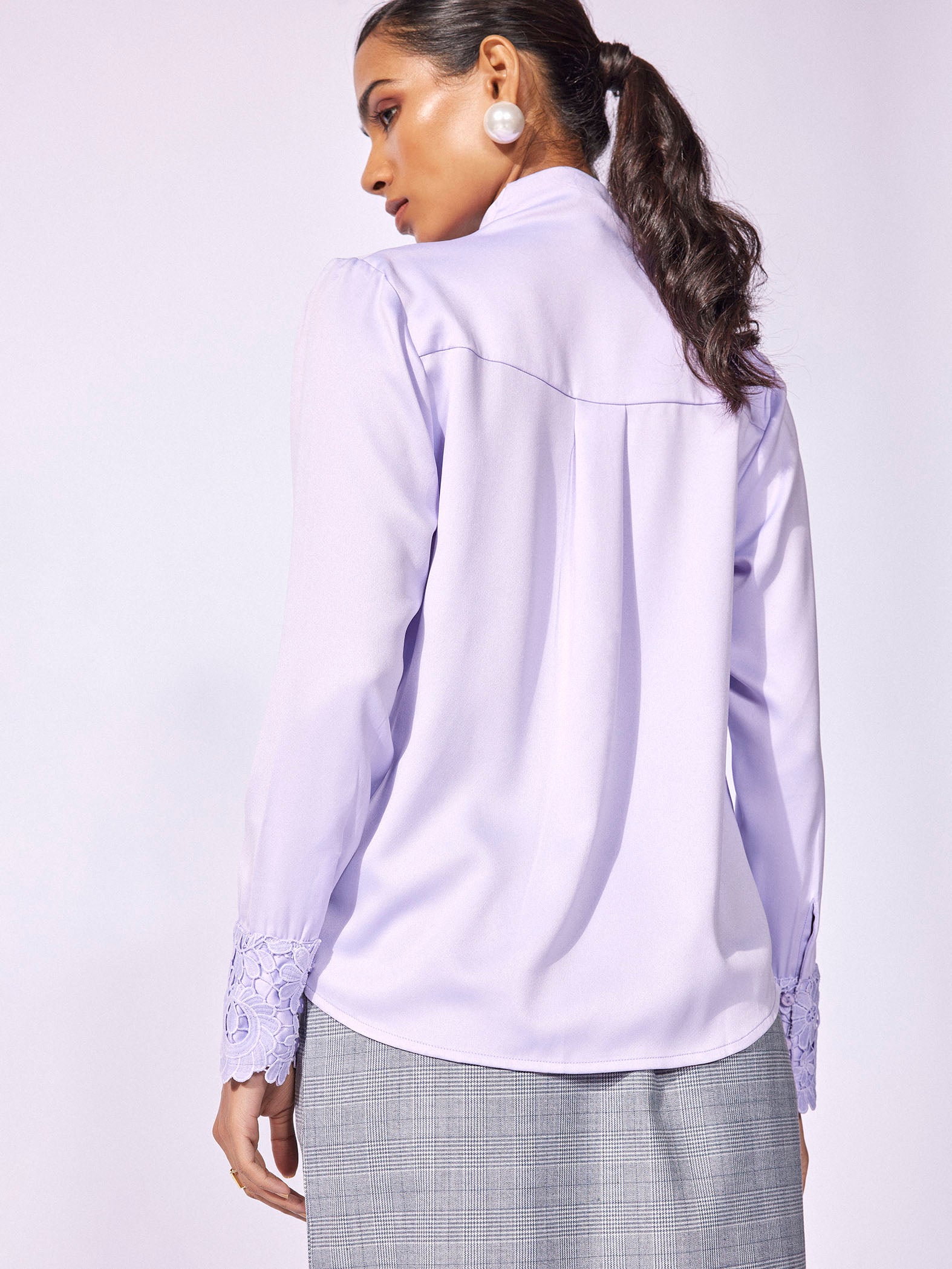Lavender Lace Cuff Shirt