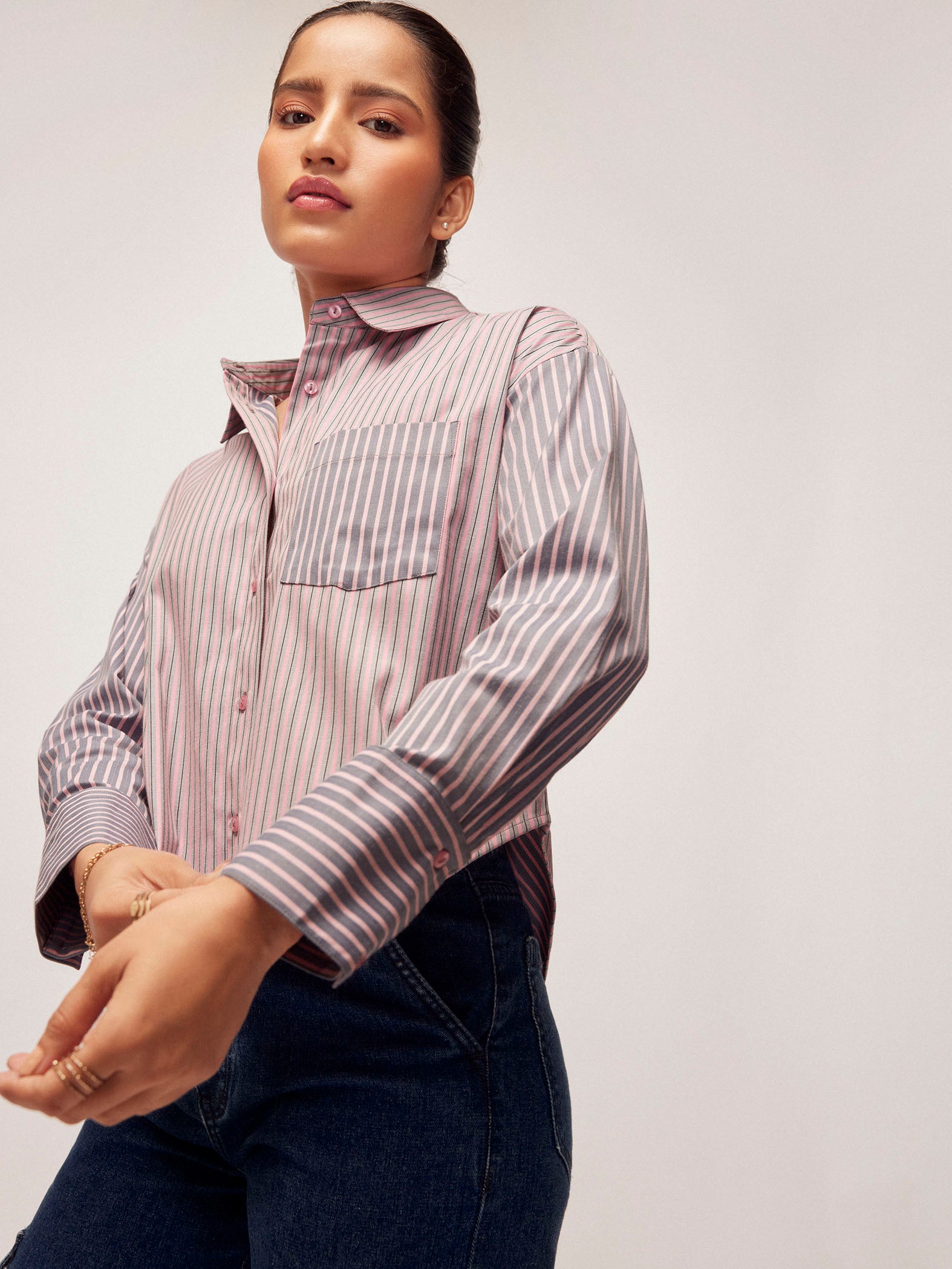 Multistriped Colourblock Shirt