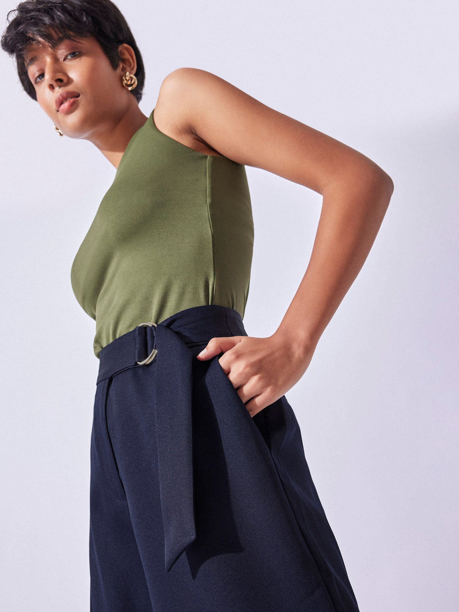 Navy High Waist Culottes
