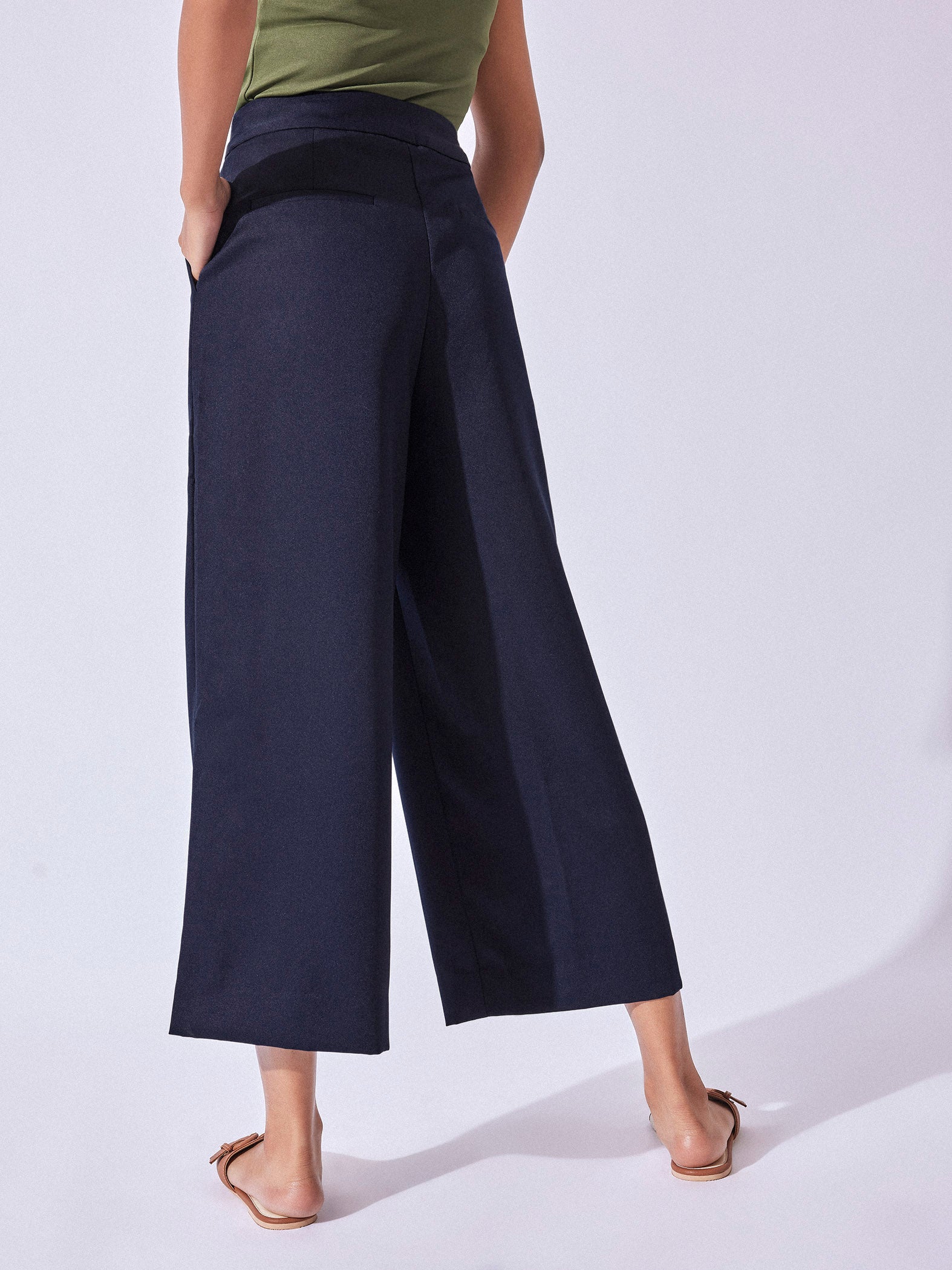 Navy High Waist Culottes