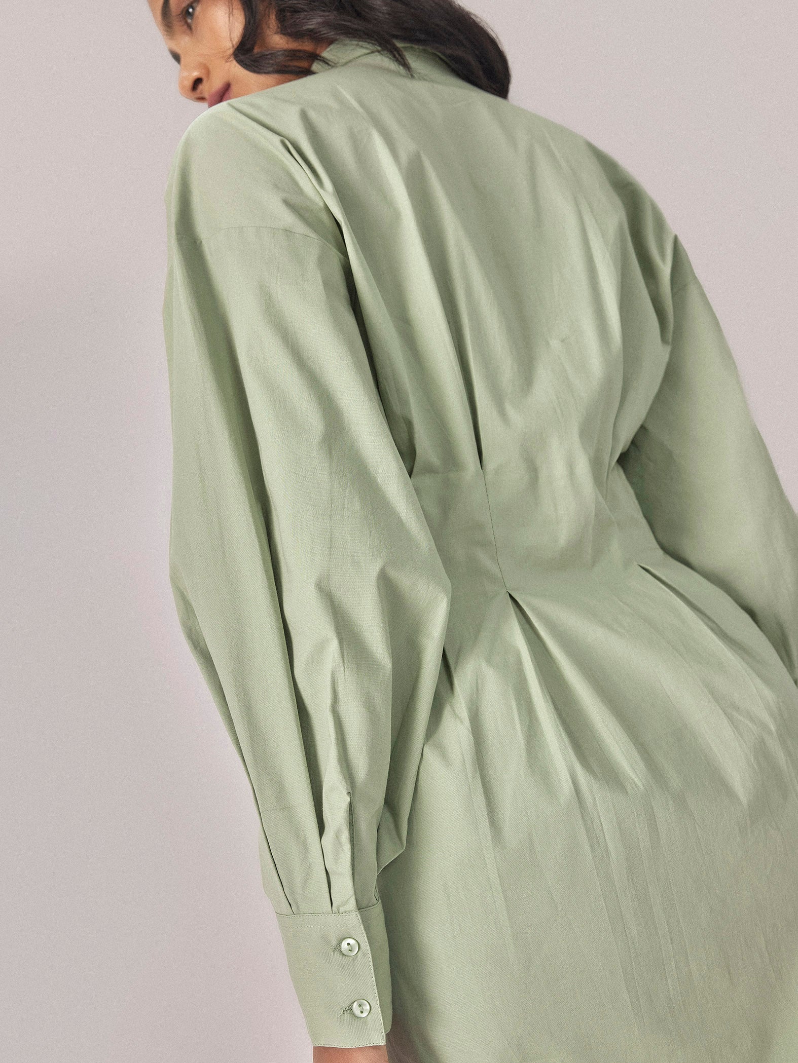 Sage Darted Tie Dress