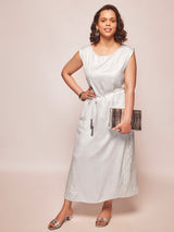 Silver Sequinned Panel Dress