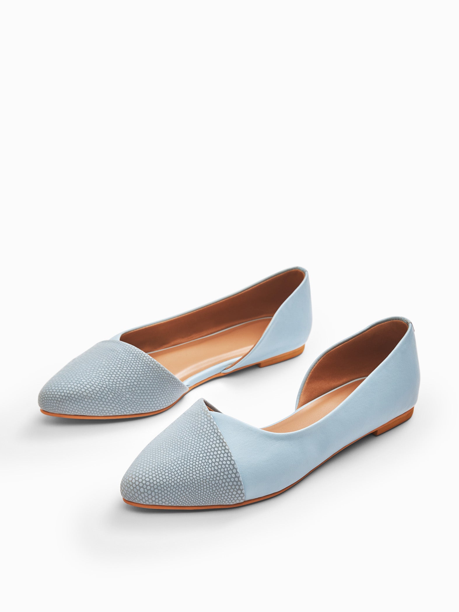 Aqua Textured Ballet Flats