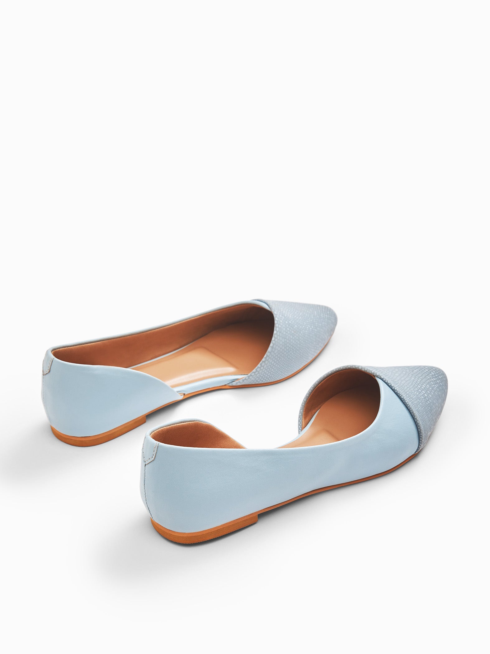 Aqua Textured Ballet Flats