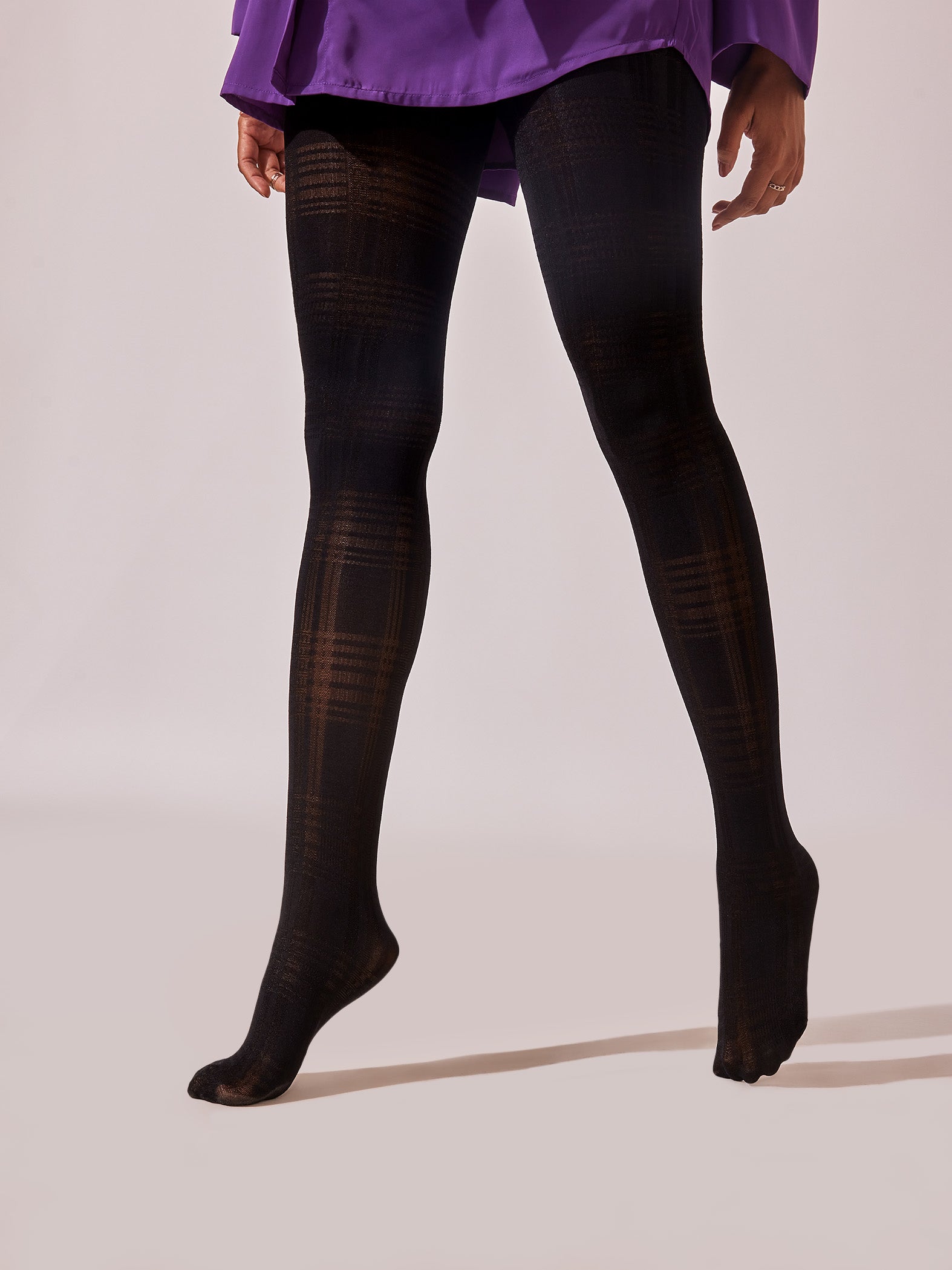 Black Textured Stockings