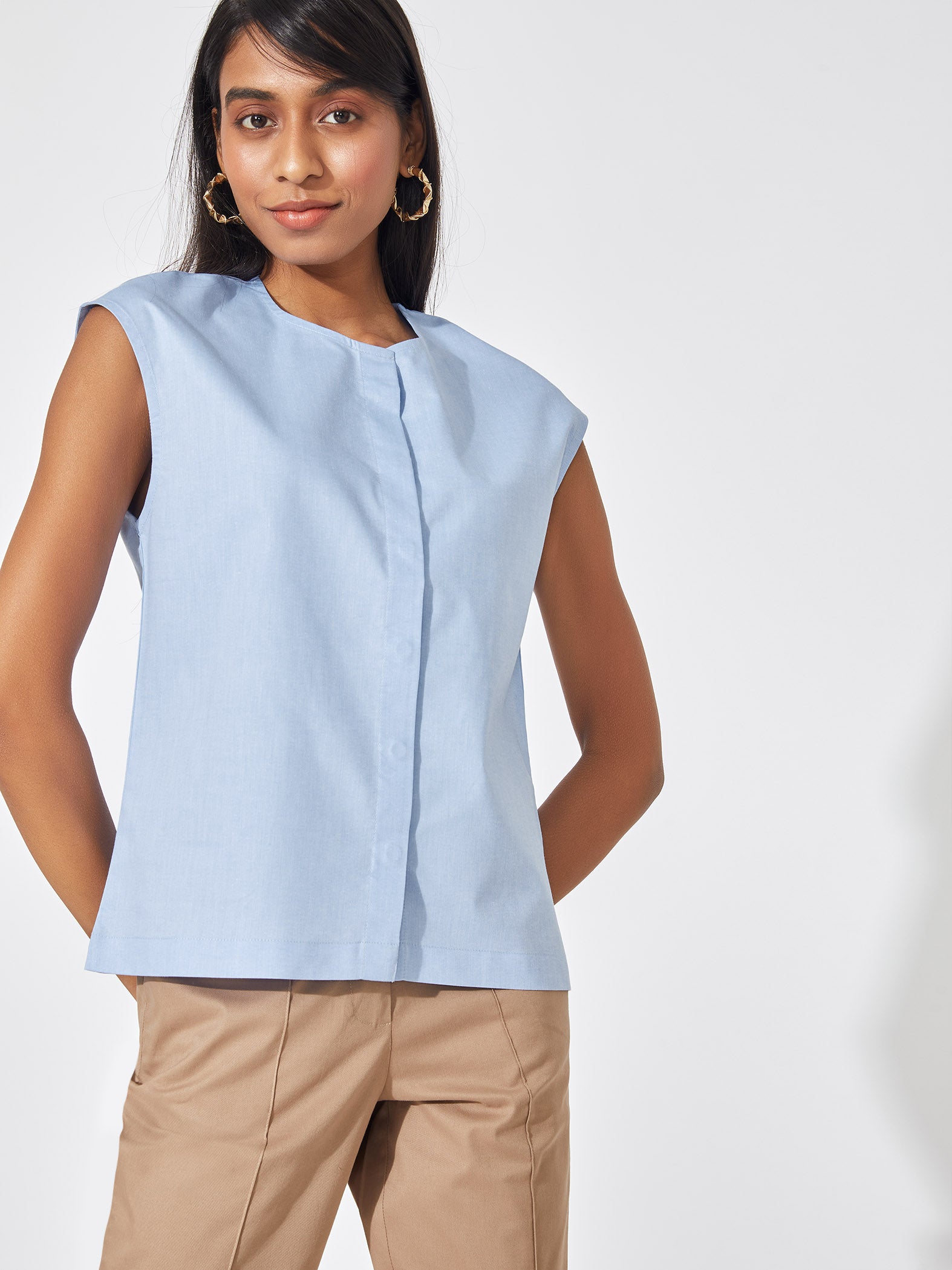 Blue Extended Sleeve Shirt