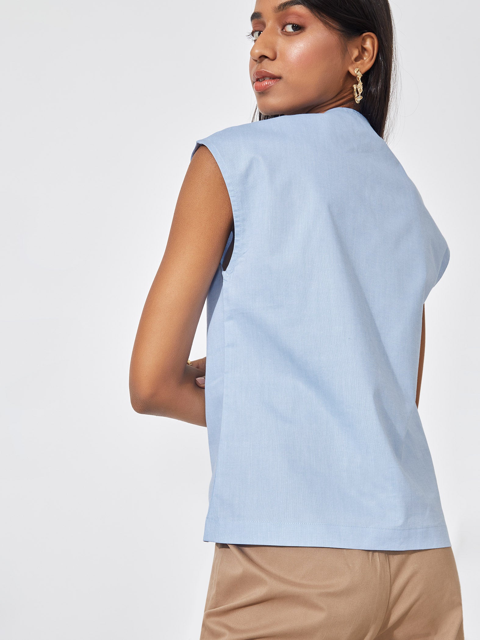 Blue Extended Sleeve Shirt