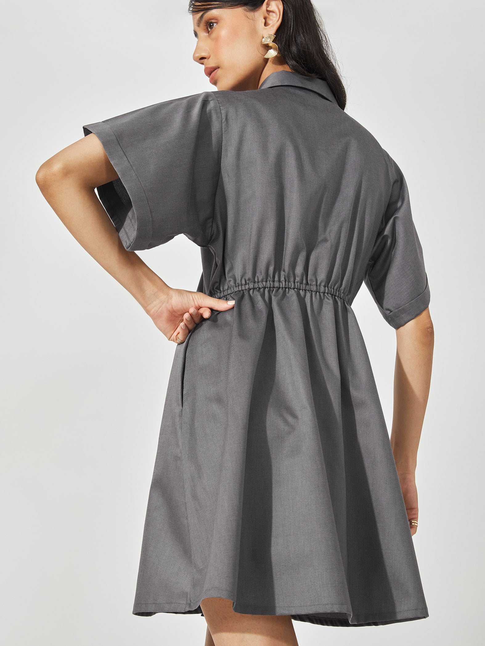 Charcoal Skater Shirt Dress