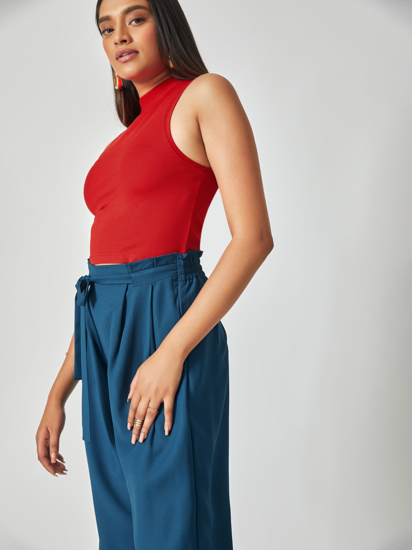 Red High Neck Tank