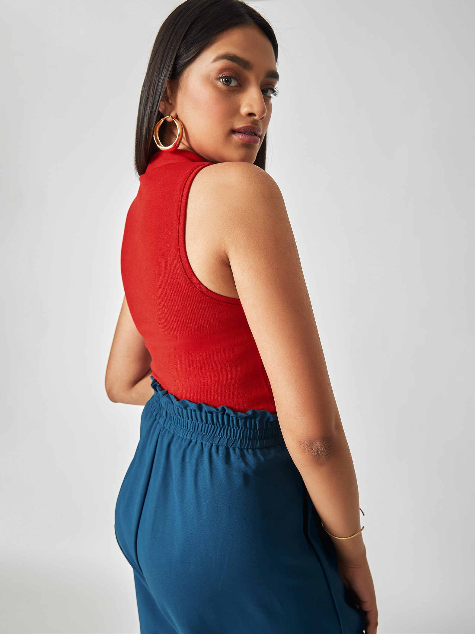 Red High Neck Tank