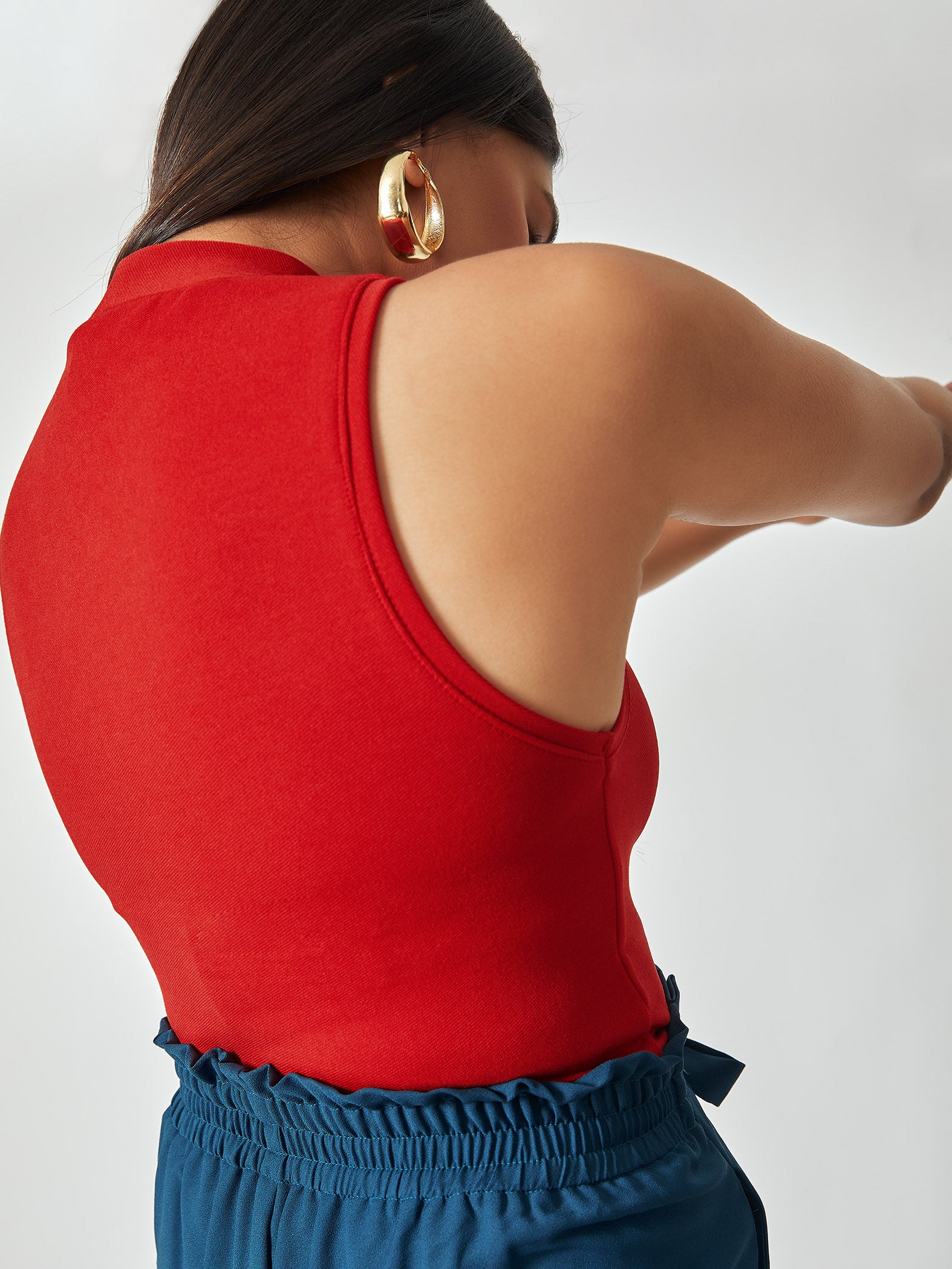 Red High Neck Tank
