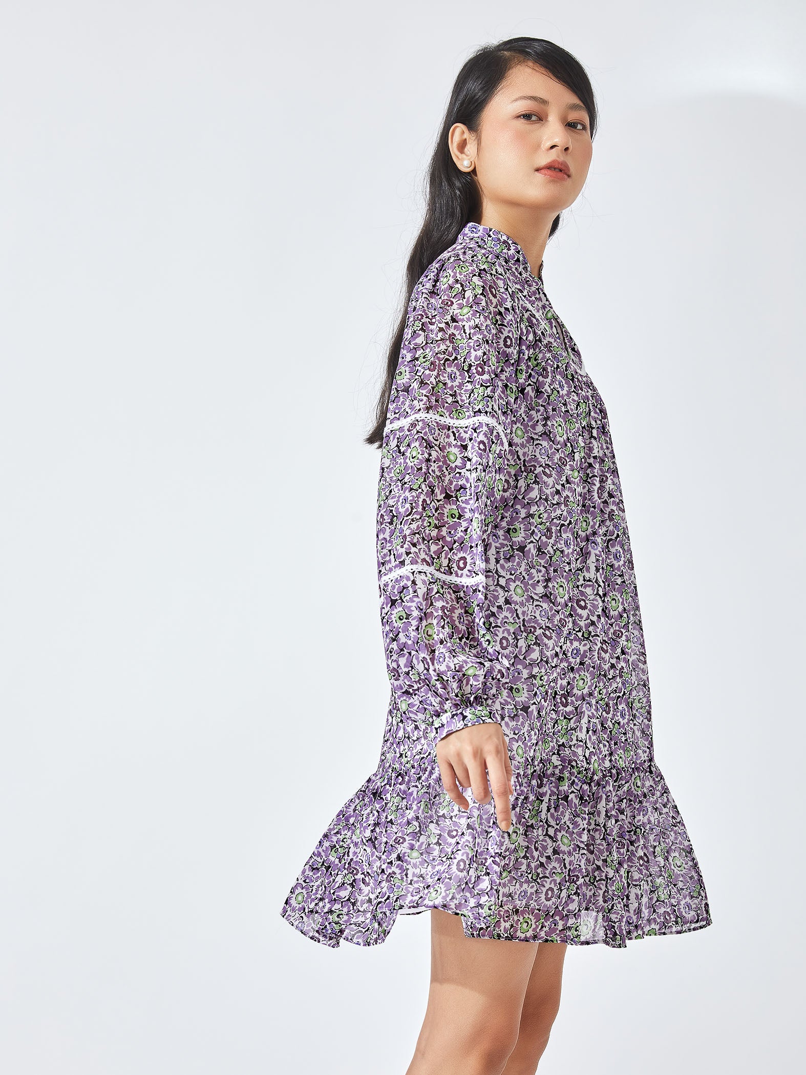 Shop Ditsy floral print georgette wrap dress