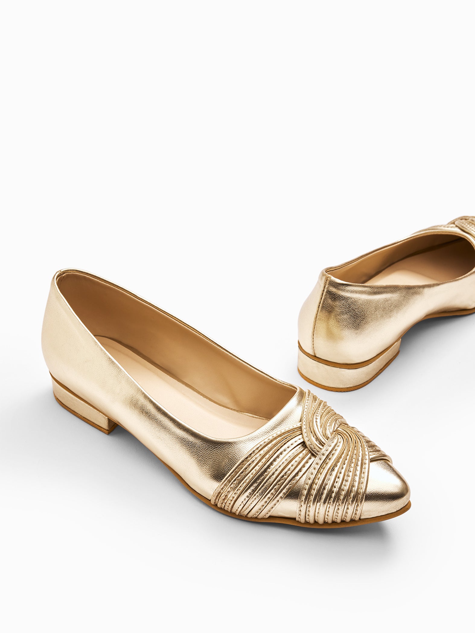 Gold Knotted Ballet Flats