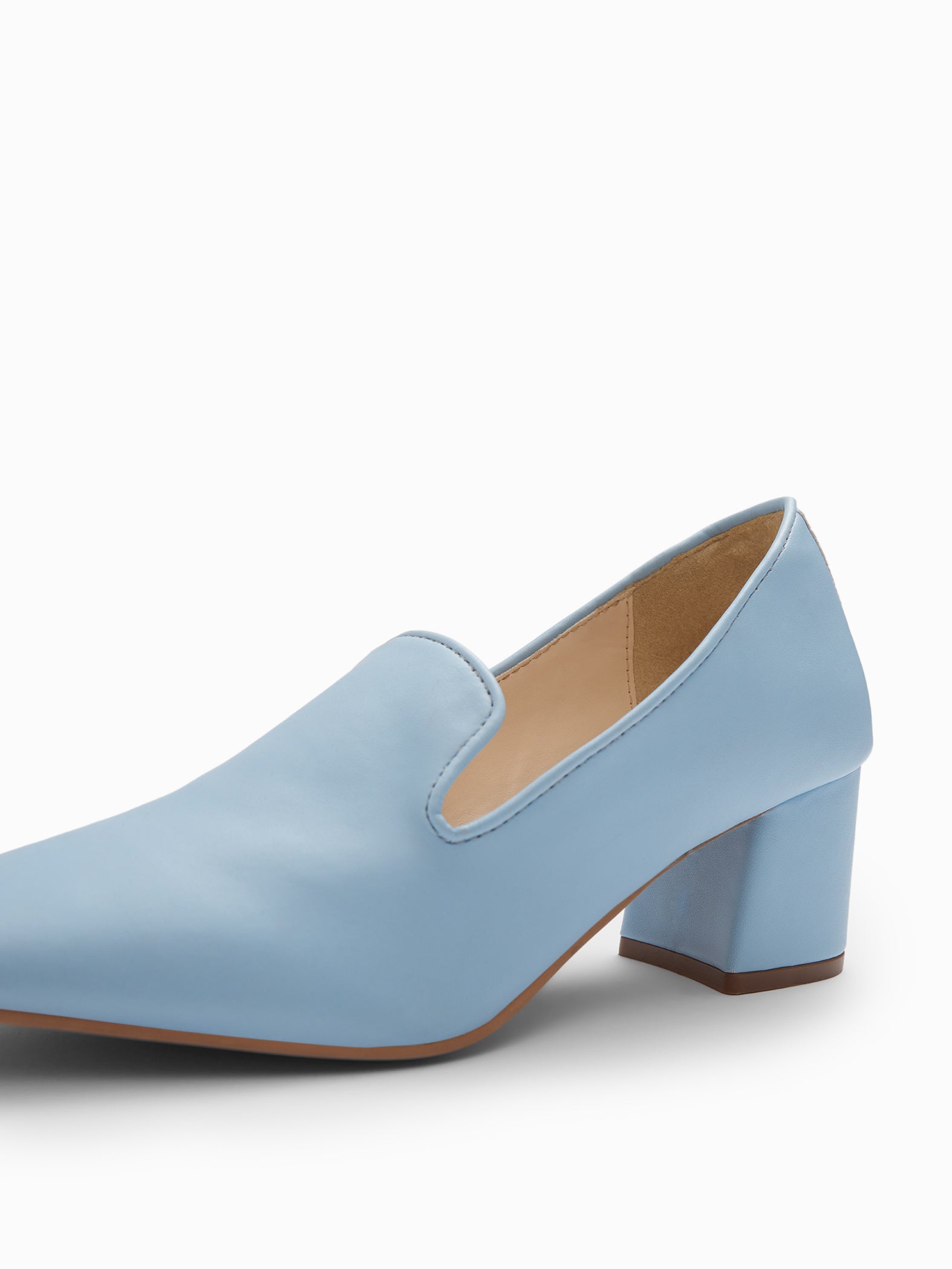 Ice Square Toe Heeled Loafers