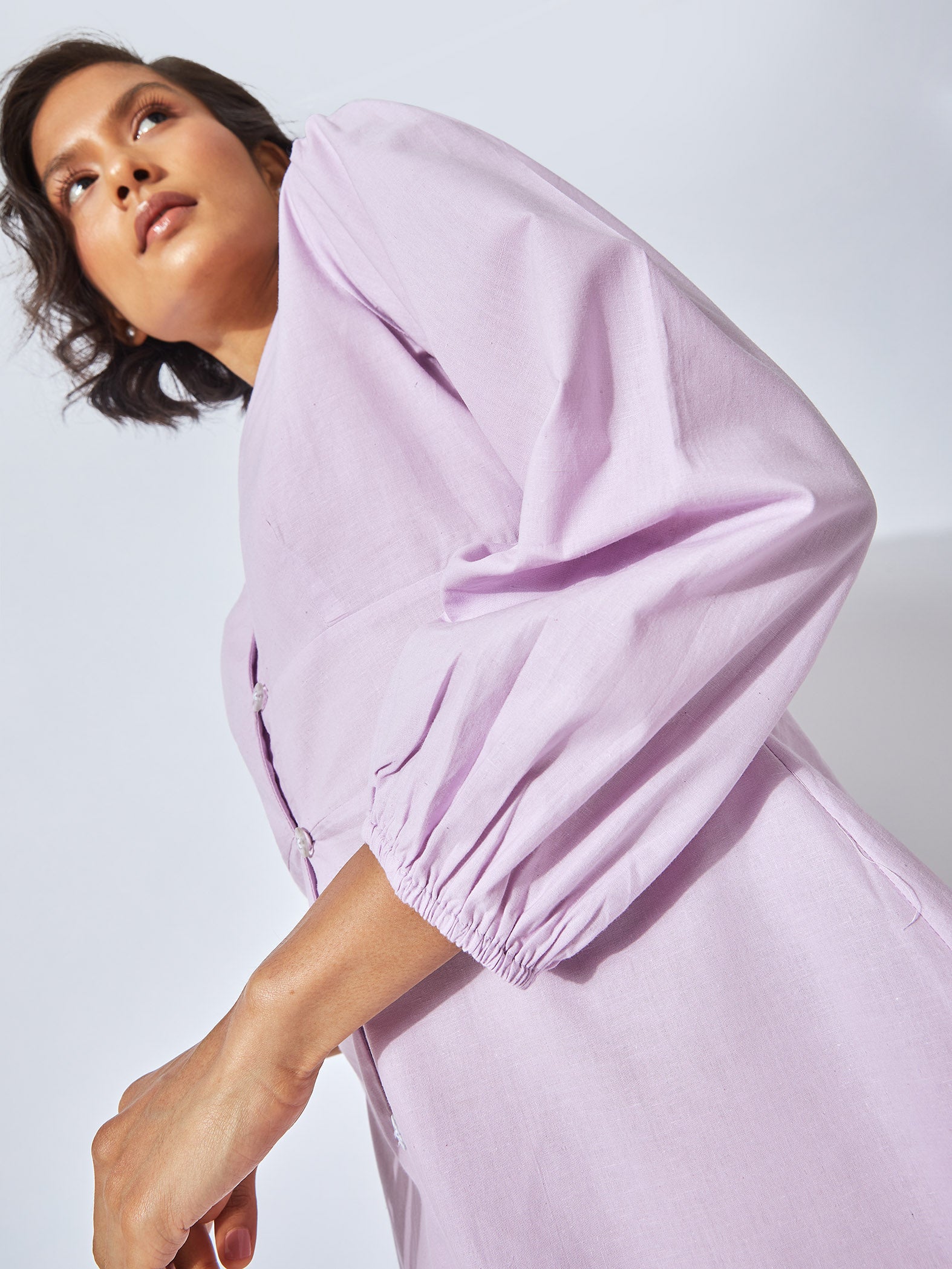 Lilac V Neck Shift Dress