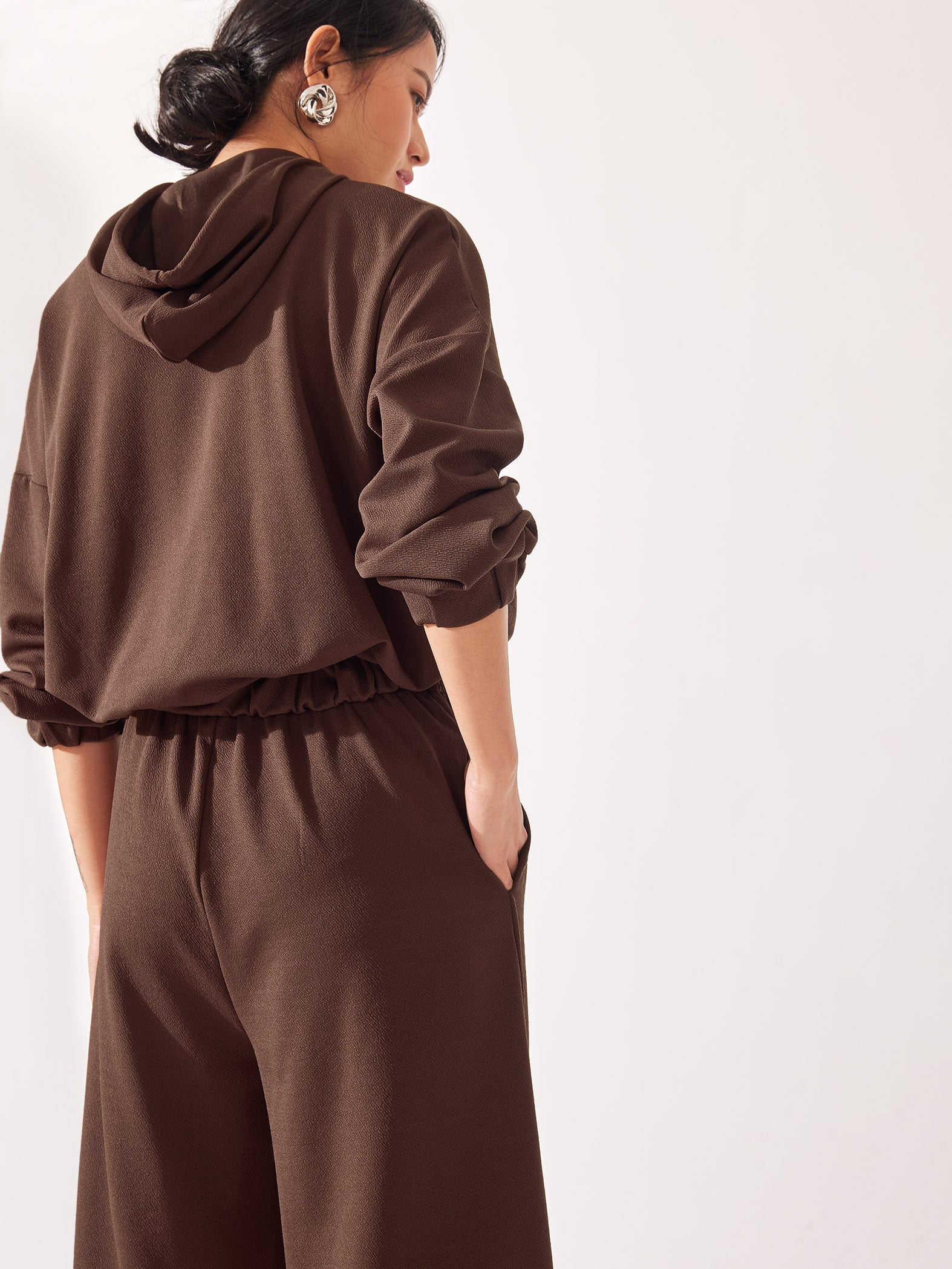 Mocha Drop Shoulder Hoodie