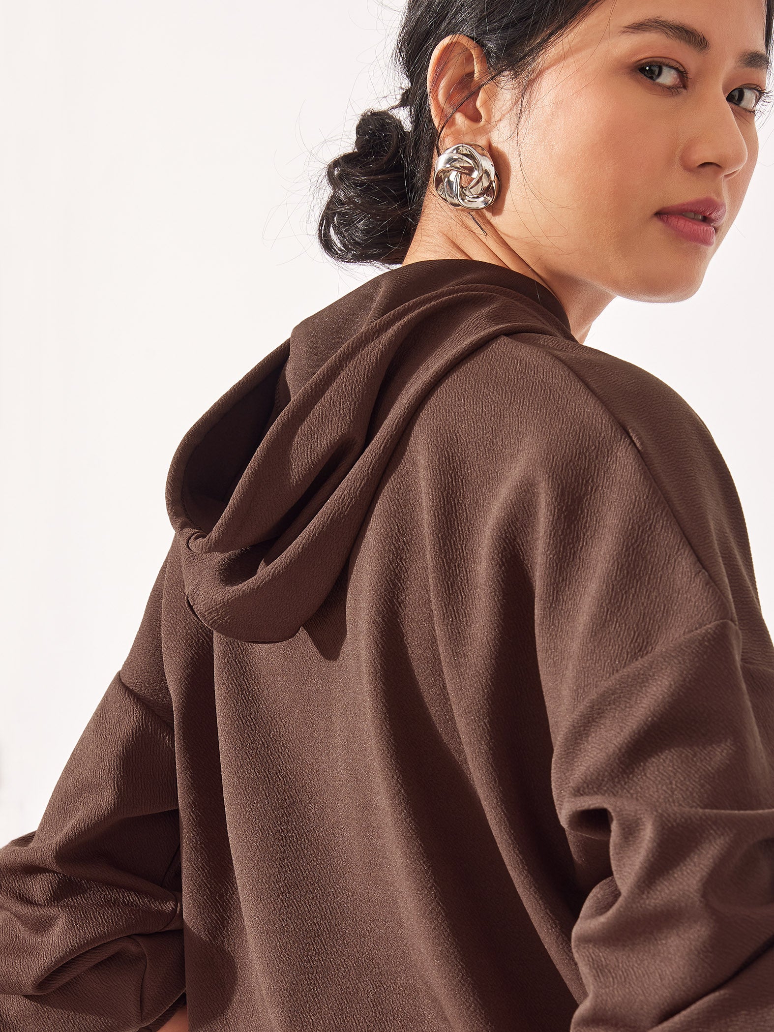 Mocha Drop Shoulder Hoodie