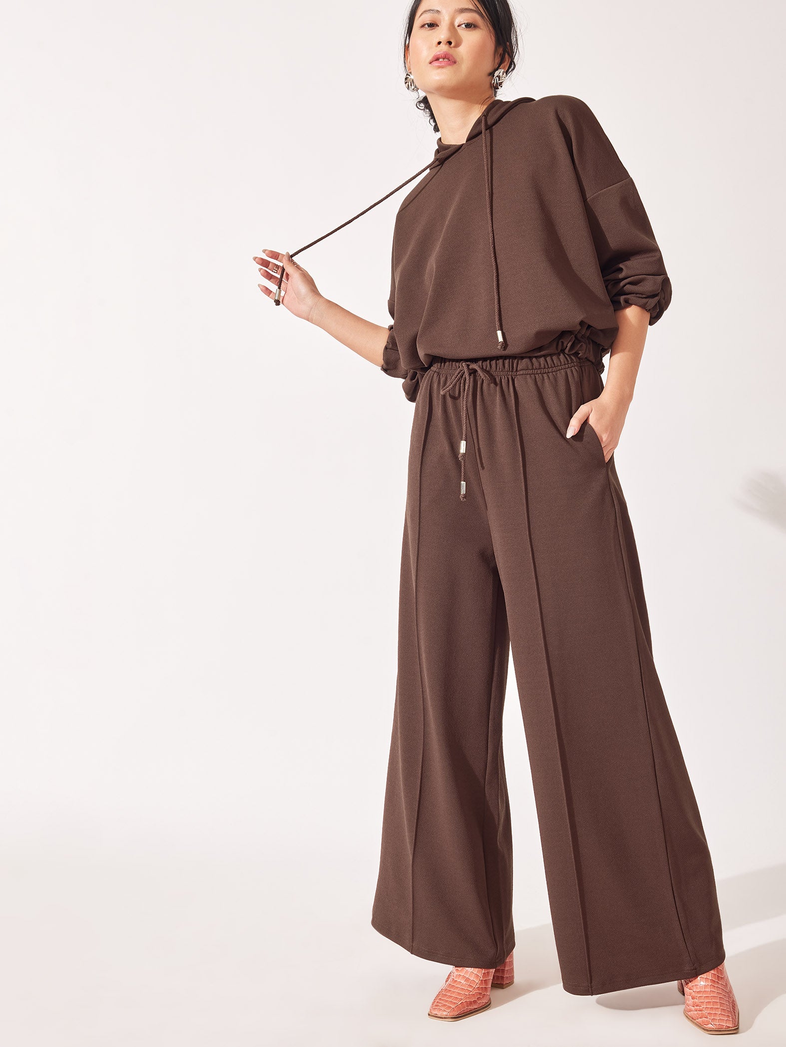 Mocha Drop Shoulder Hoodie