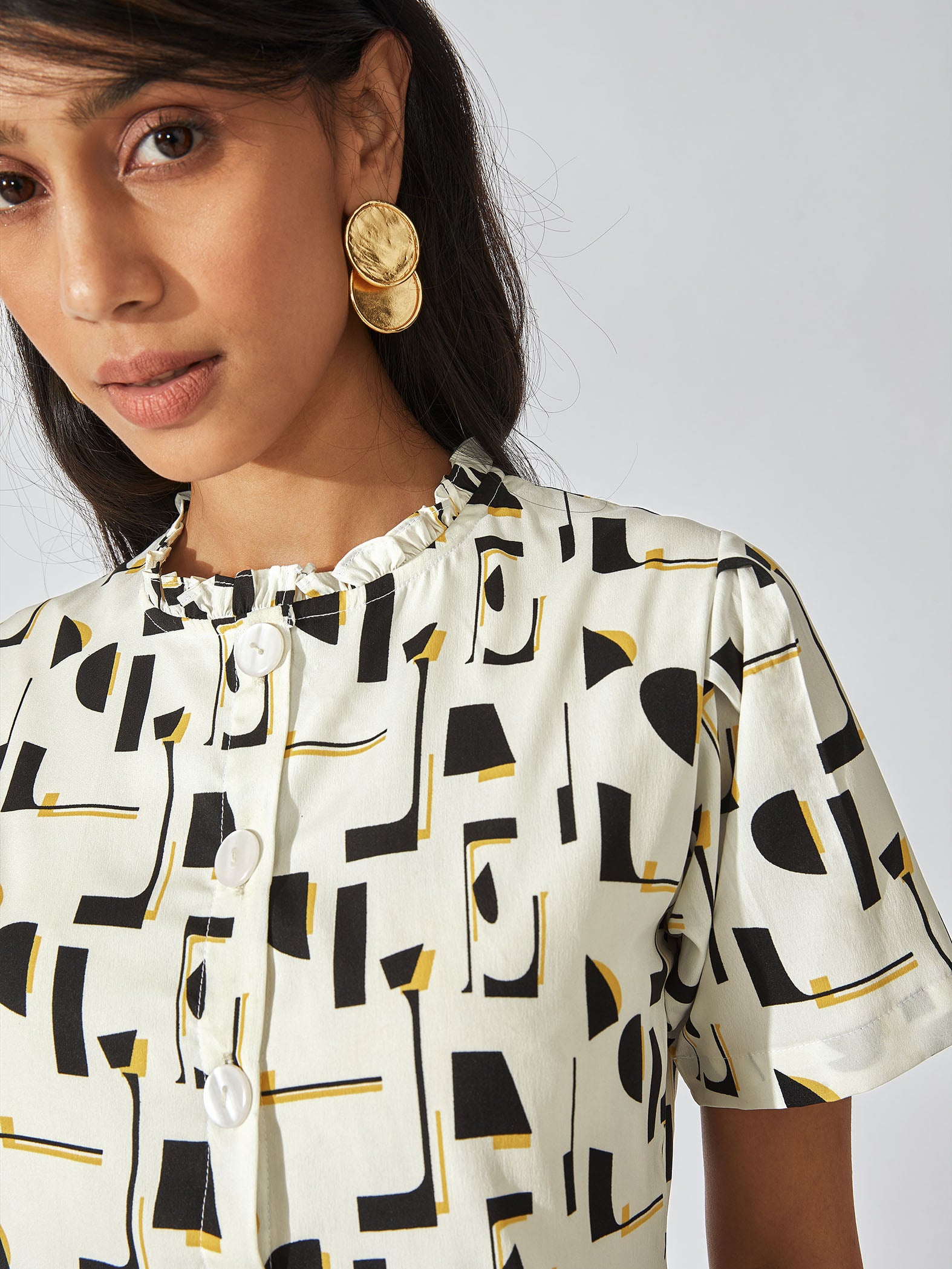 Monochrome Peplum Top