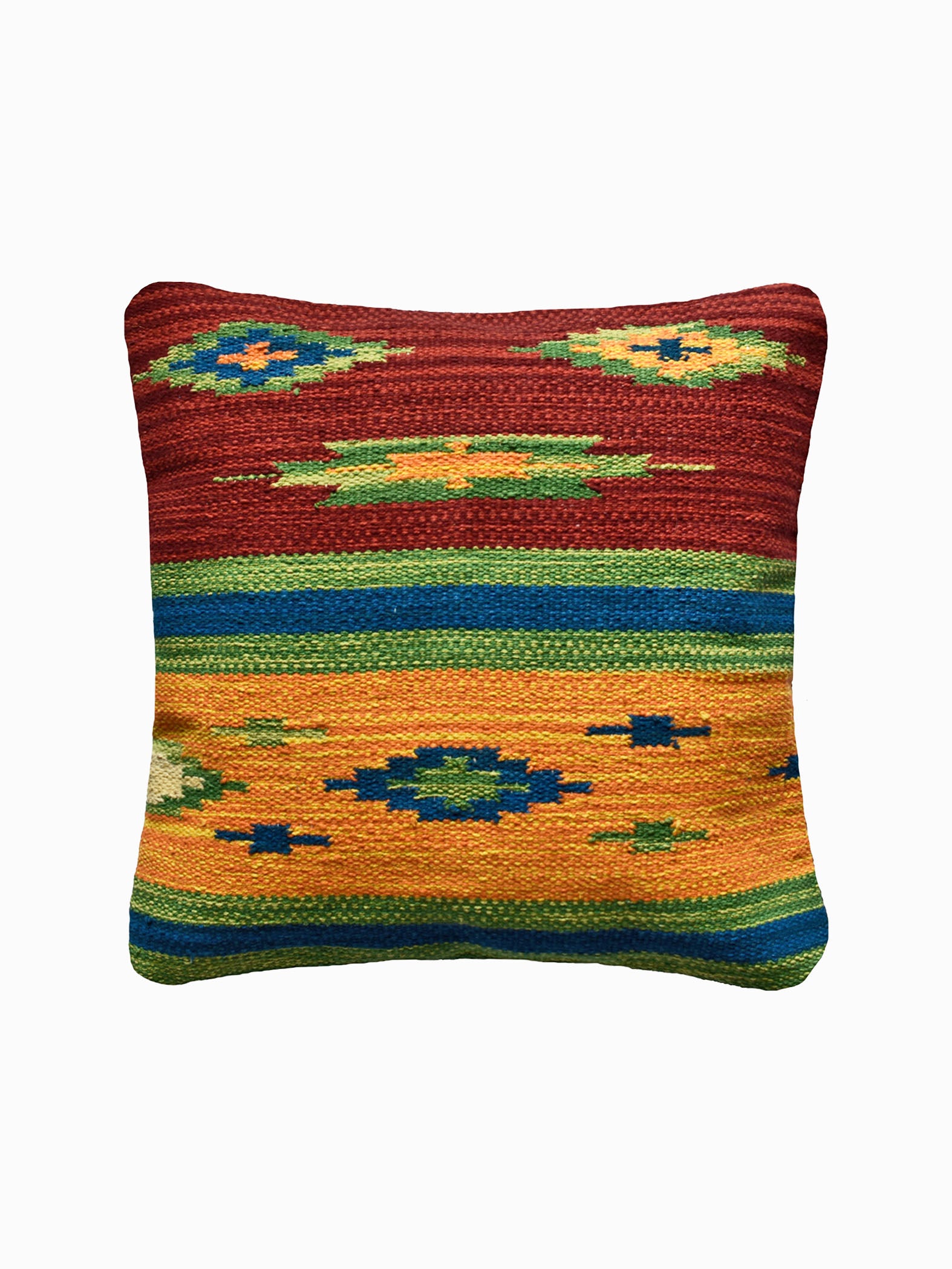Mustard & Scarlet Kilim Cushion Cover