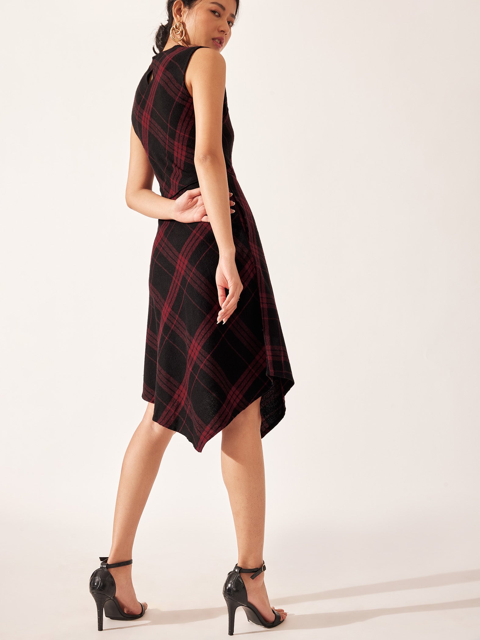 Red Flannel Asymmetric Dress