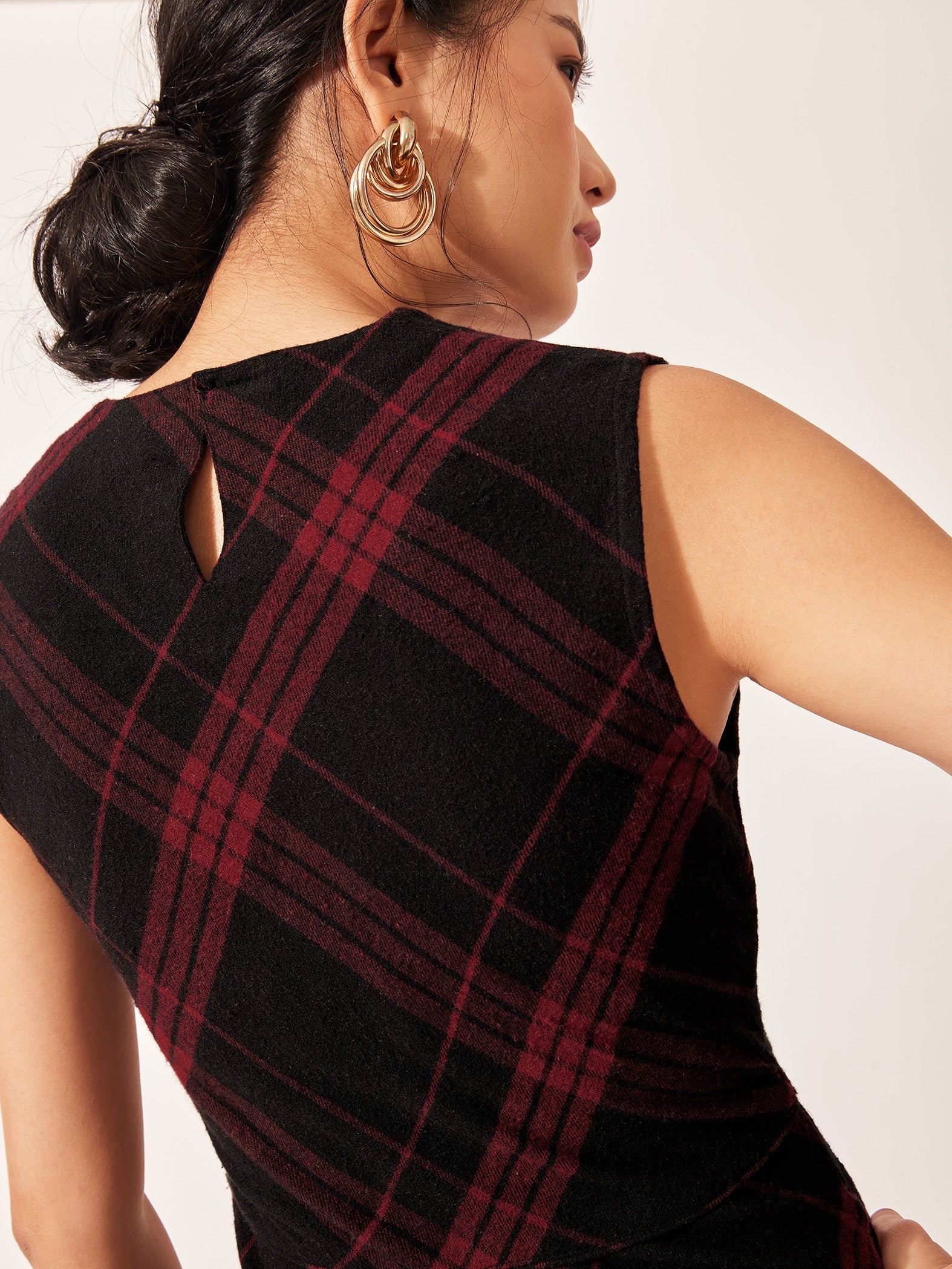 Red Flannel Asymmetric Dress