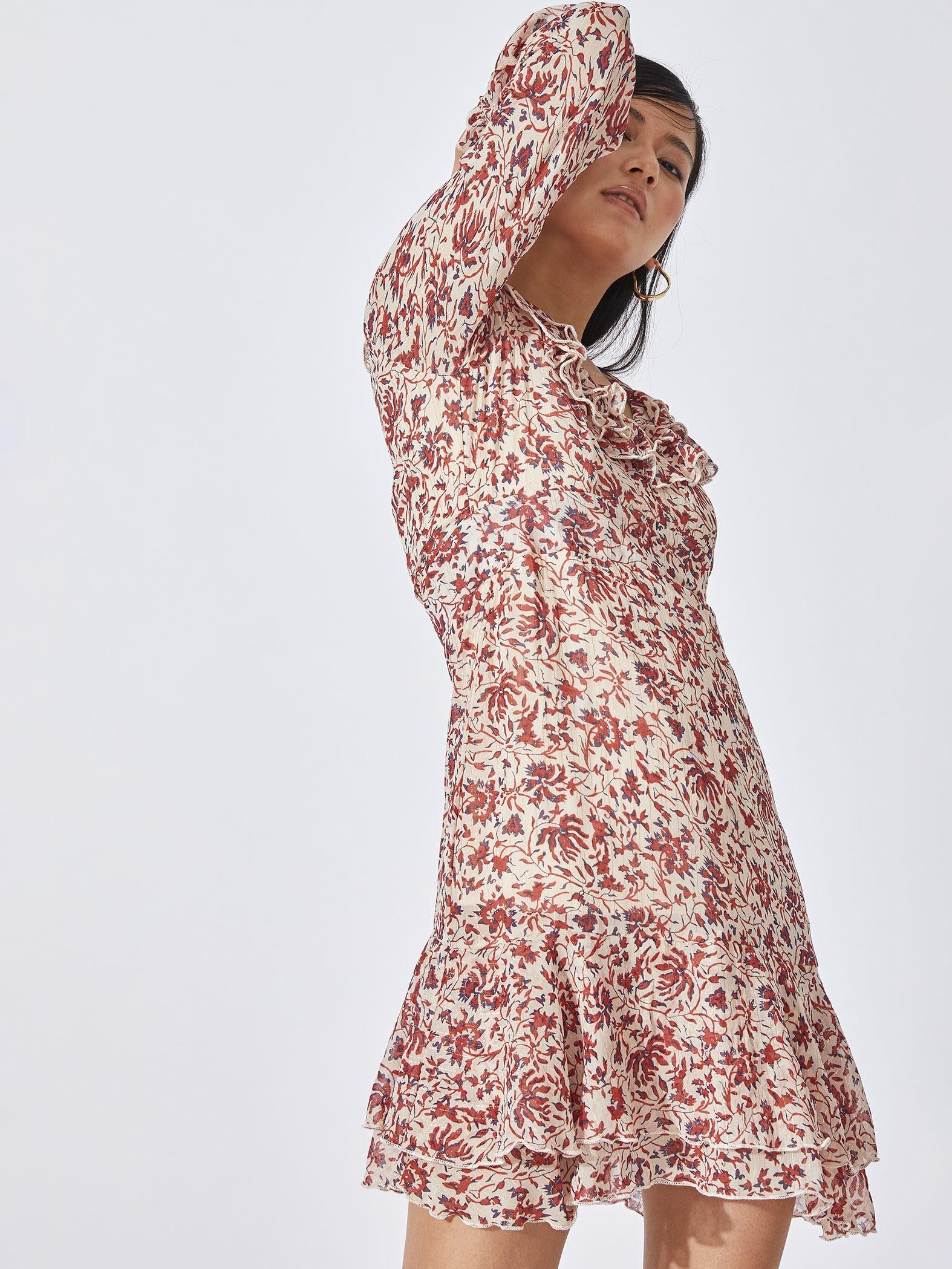 Ruby Floral Ruffle Dress