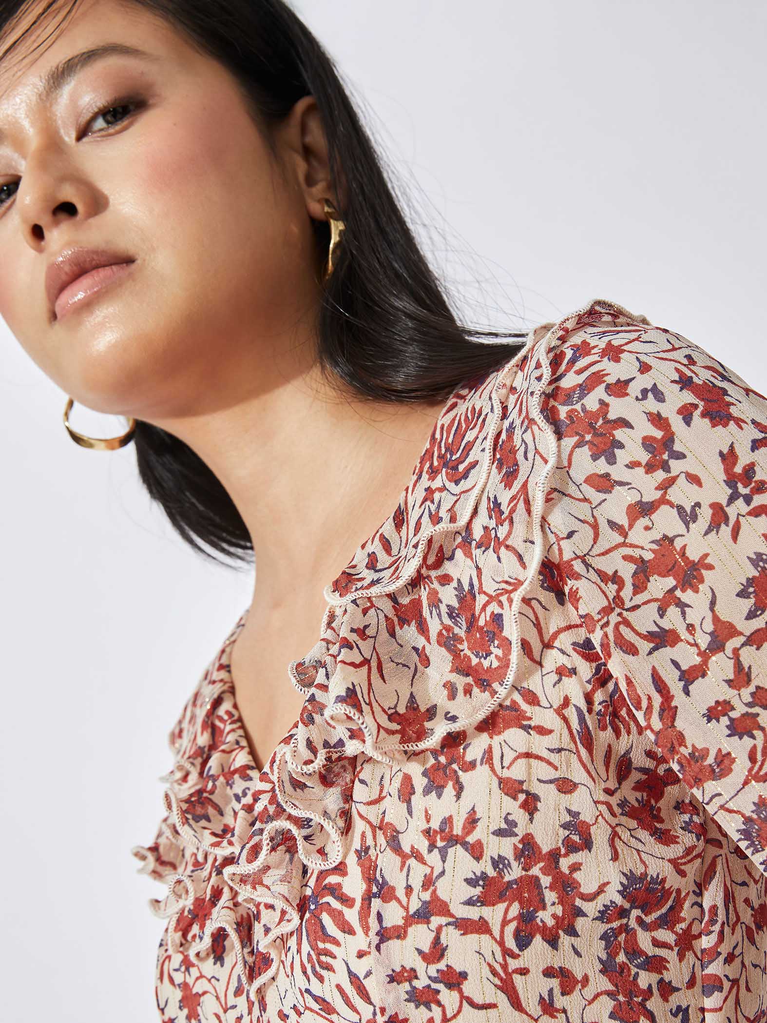 Ruby Floral Ruffle Dress