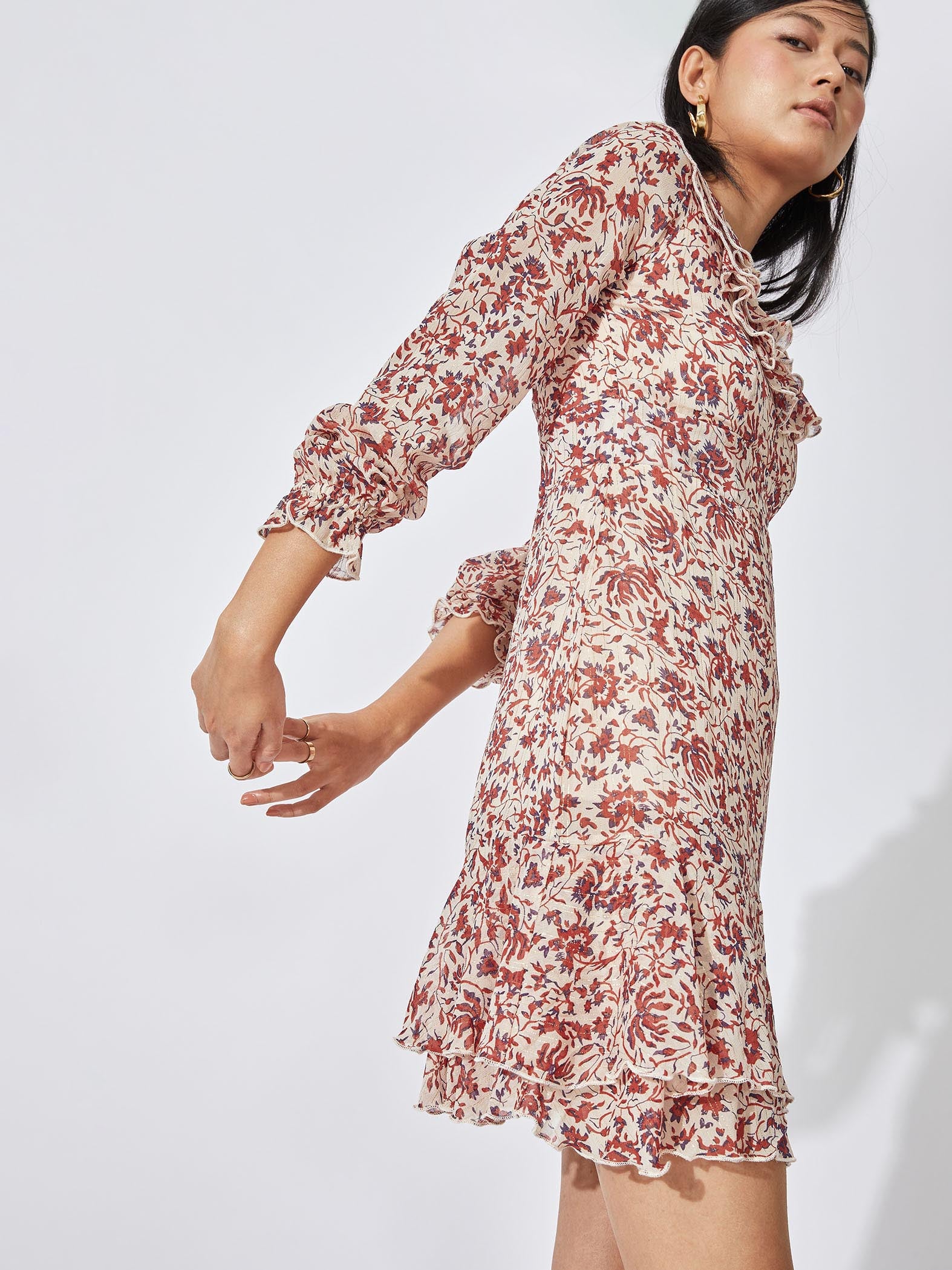 Ruby Floral Ruffle Dress