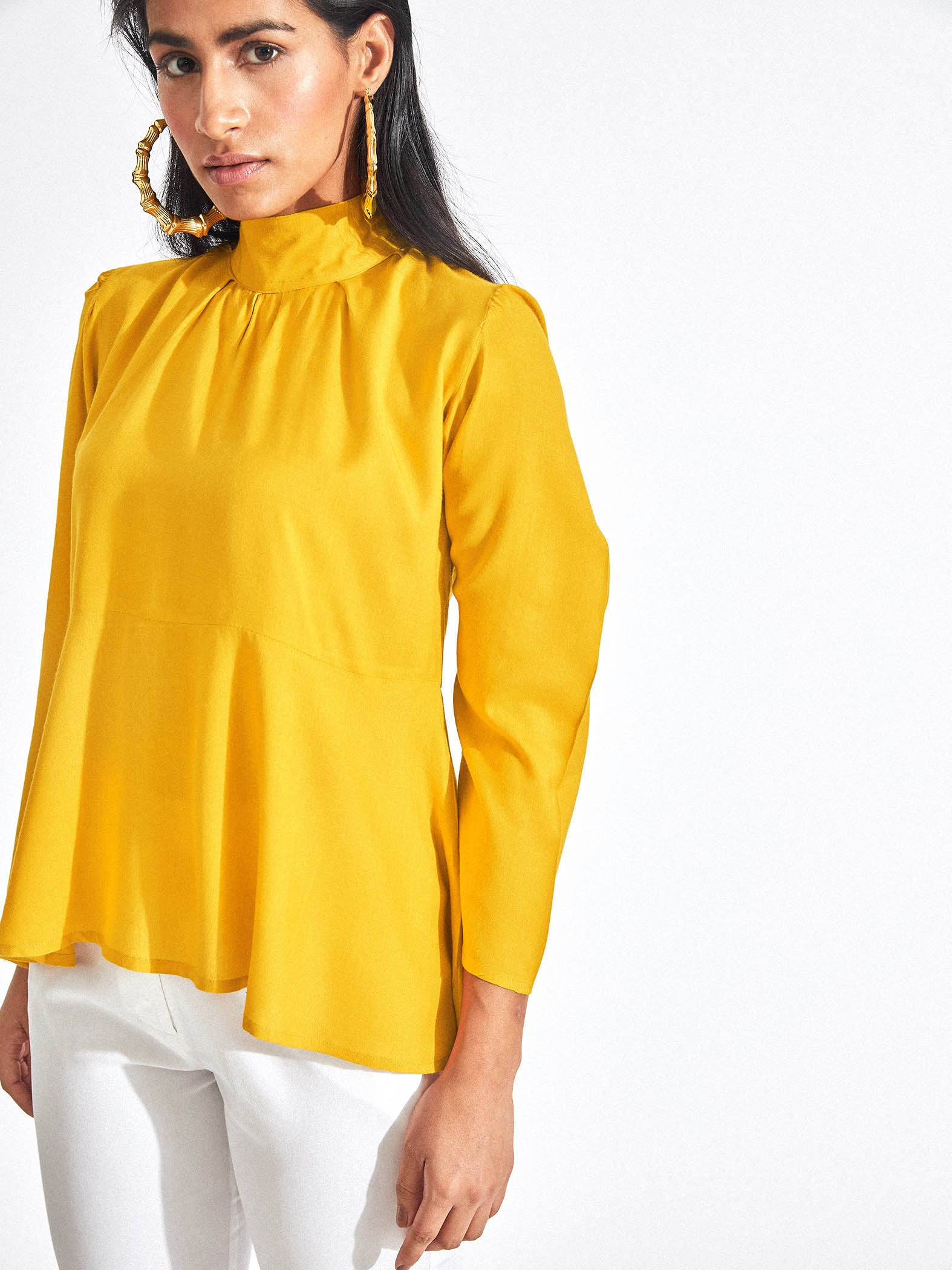 sunshine peplum high neck top
