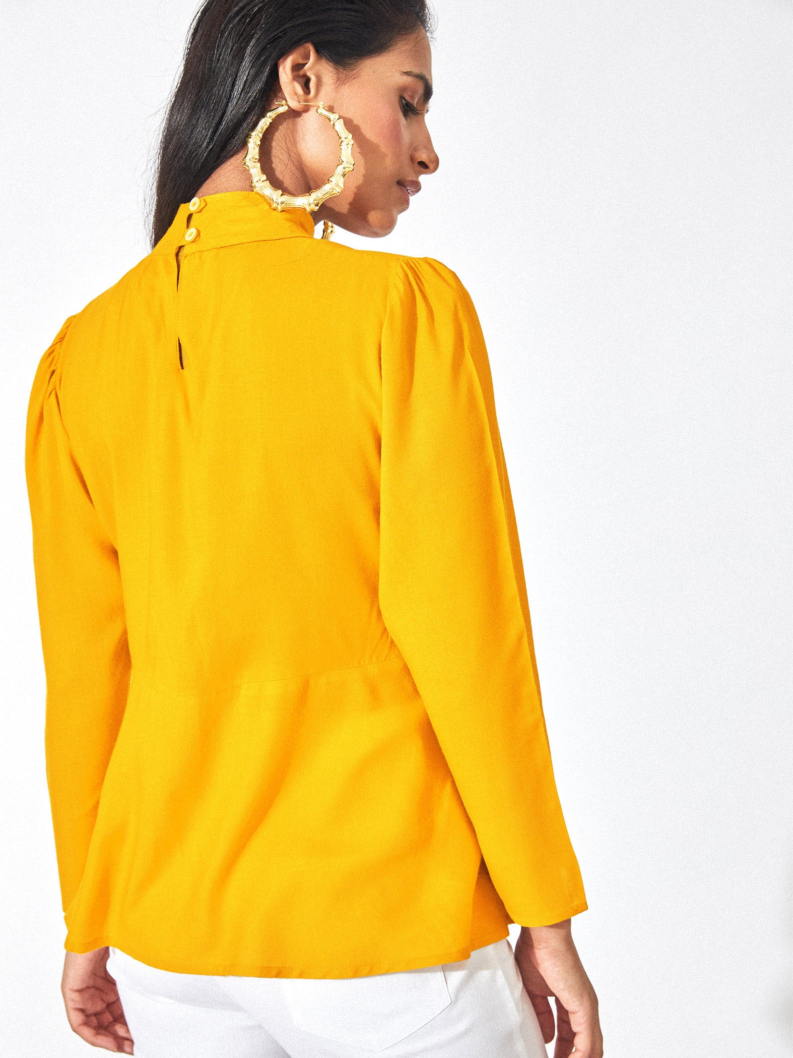 sunshine peplum high neck top