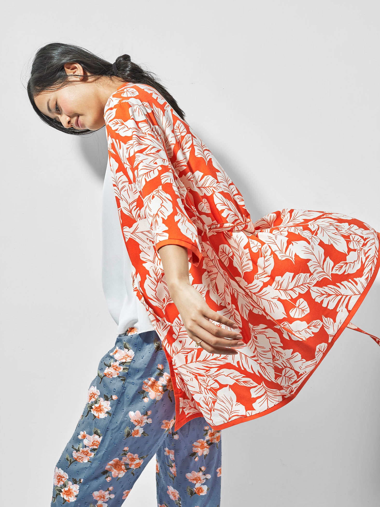 Tangerine Printed Sleep Robe