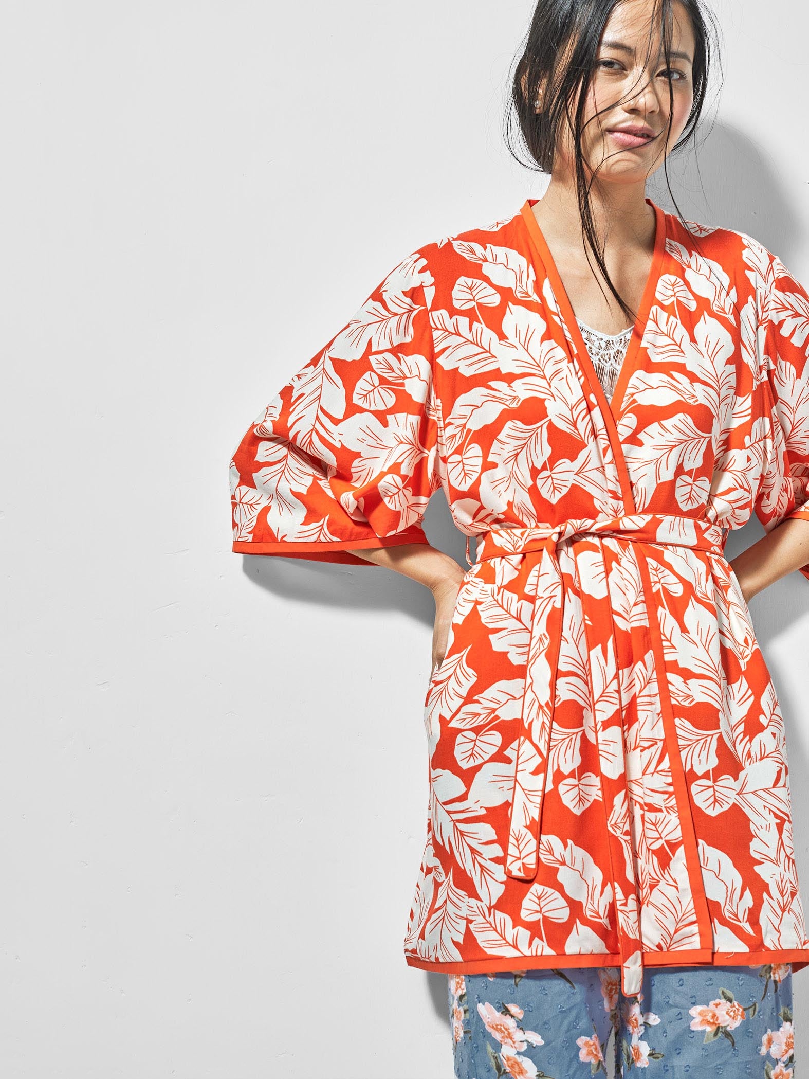 Tangerine Printed Sleep Robe