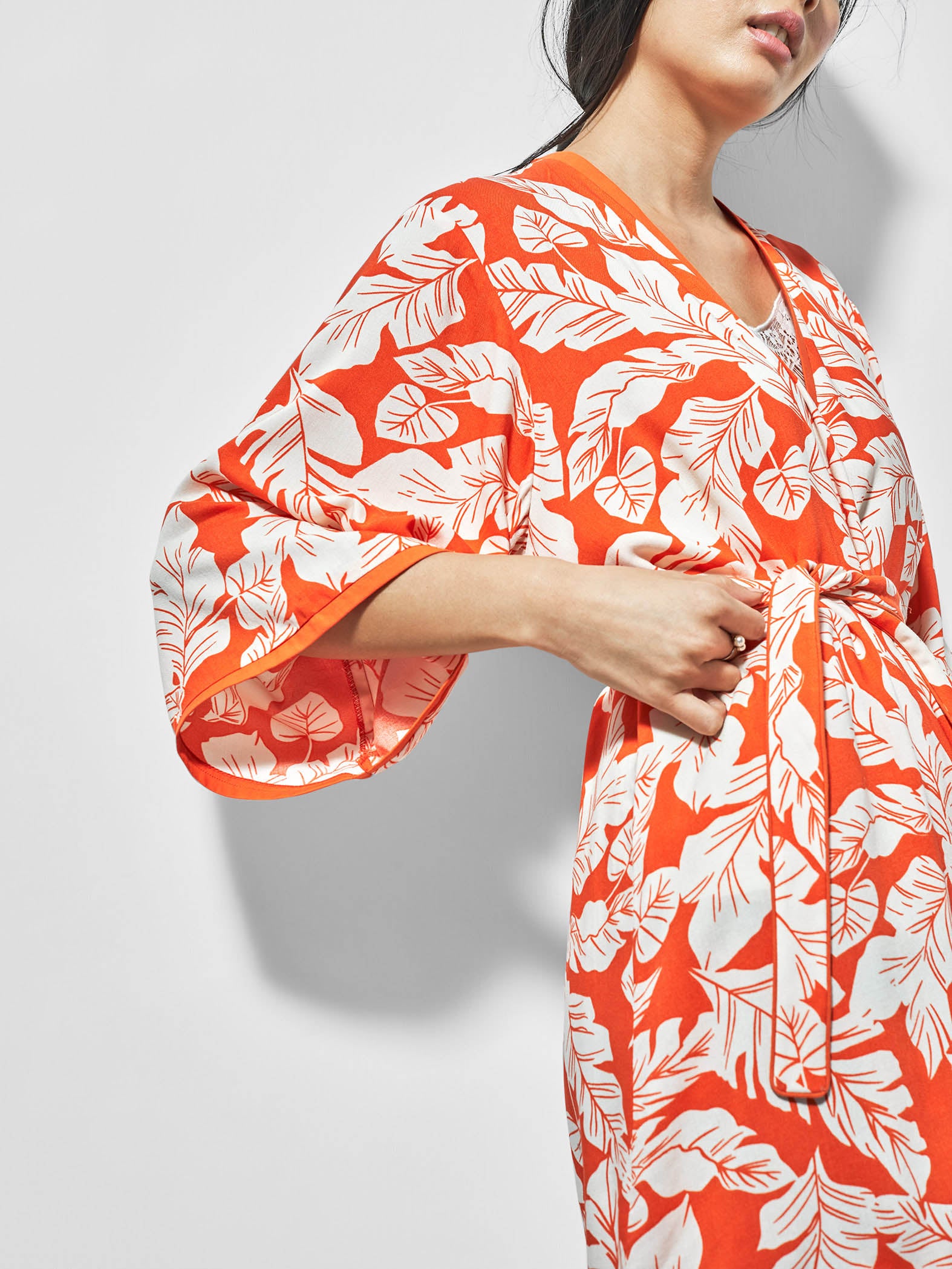 Tangerine Printed Sleep Robe