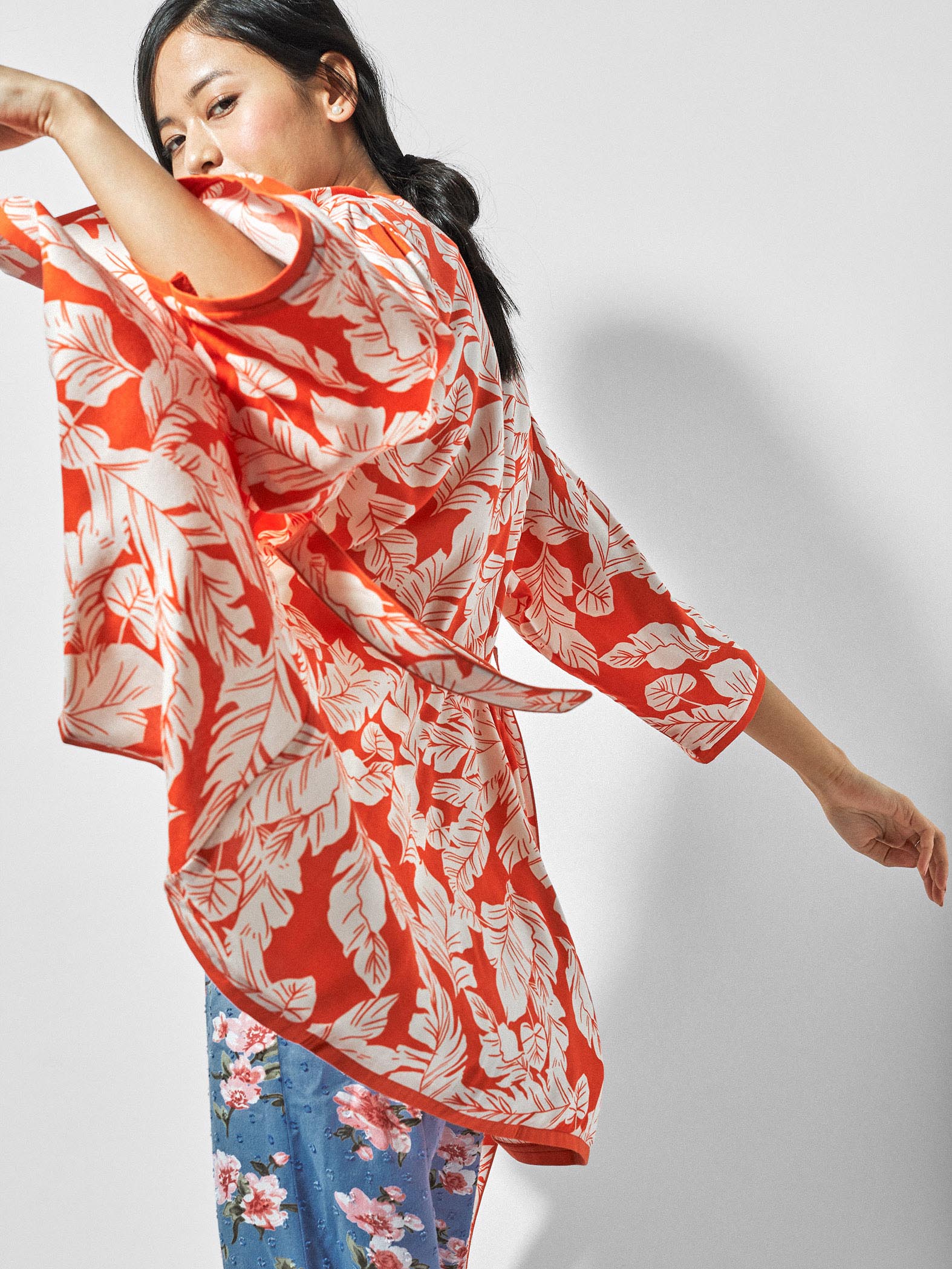 Tangerine Printed Sleep Robe