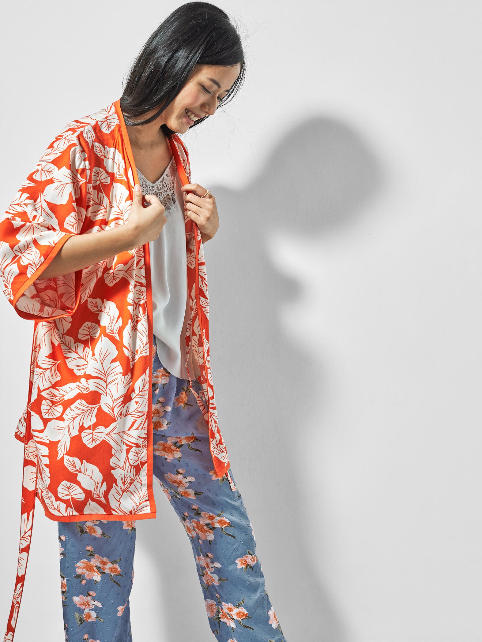 Tangerine Printed Sleep Robe