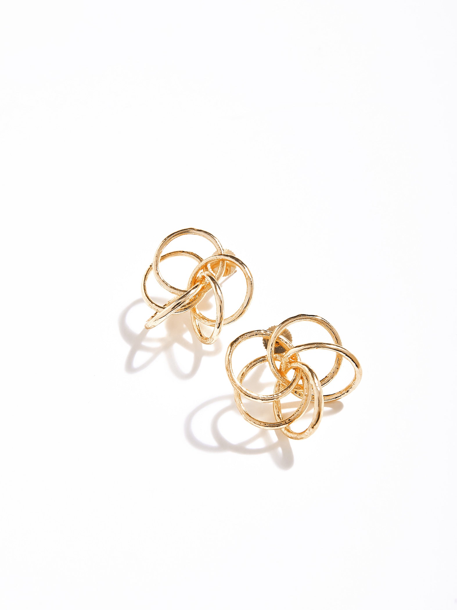 Gold Entangled Flower Studs