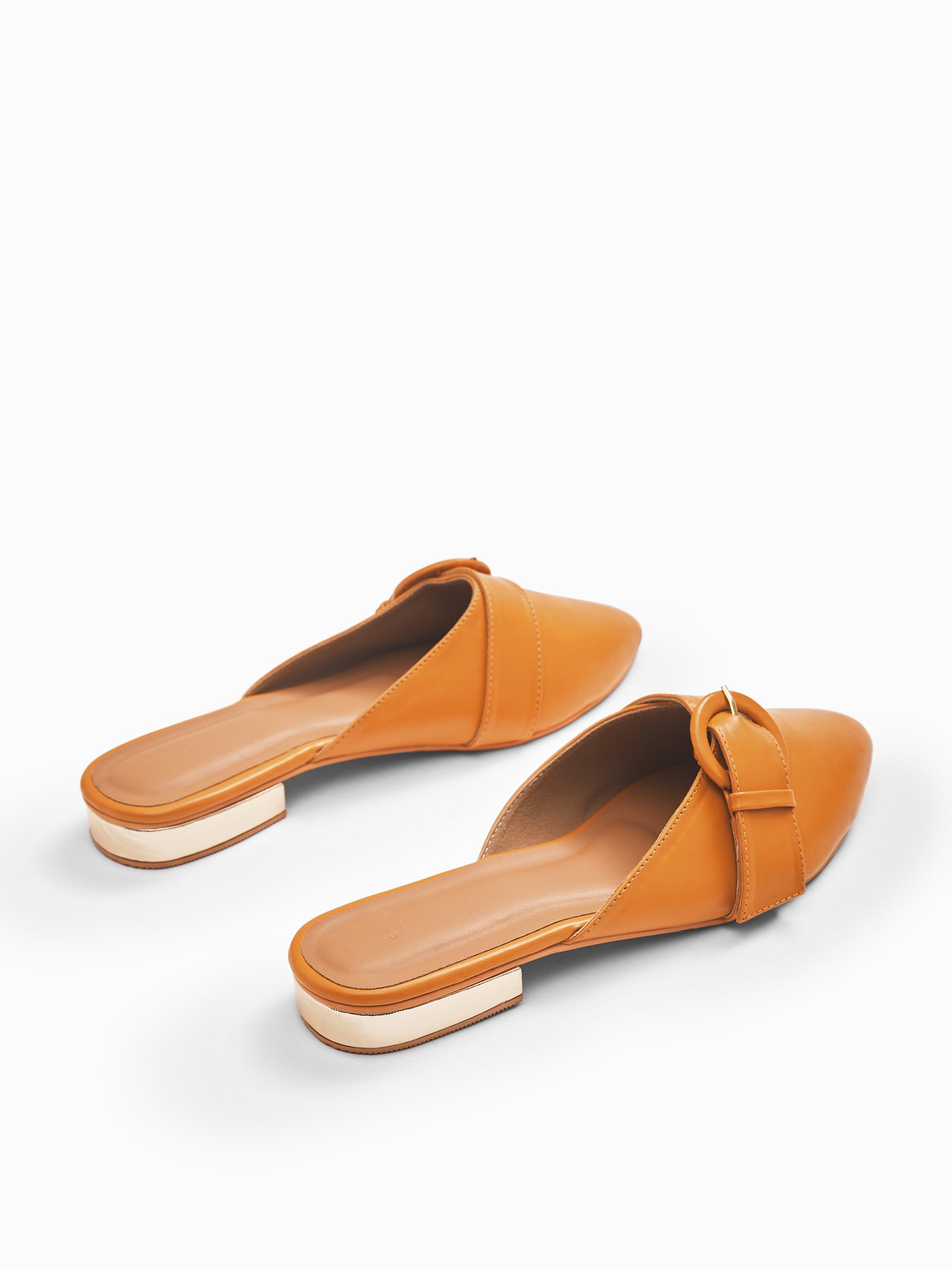 Mustard Buckle Detail Mules