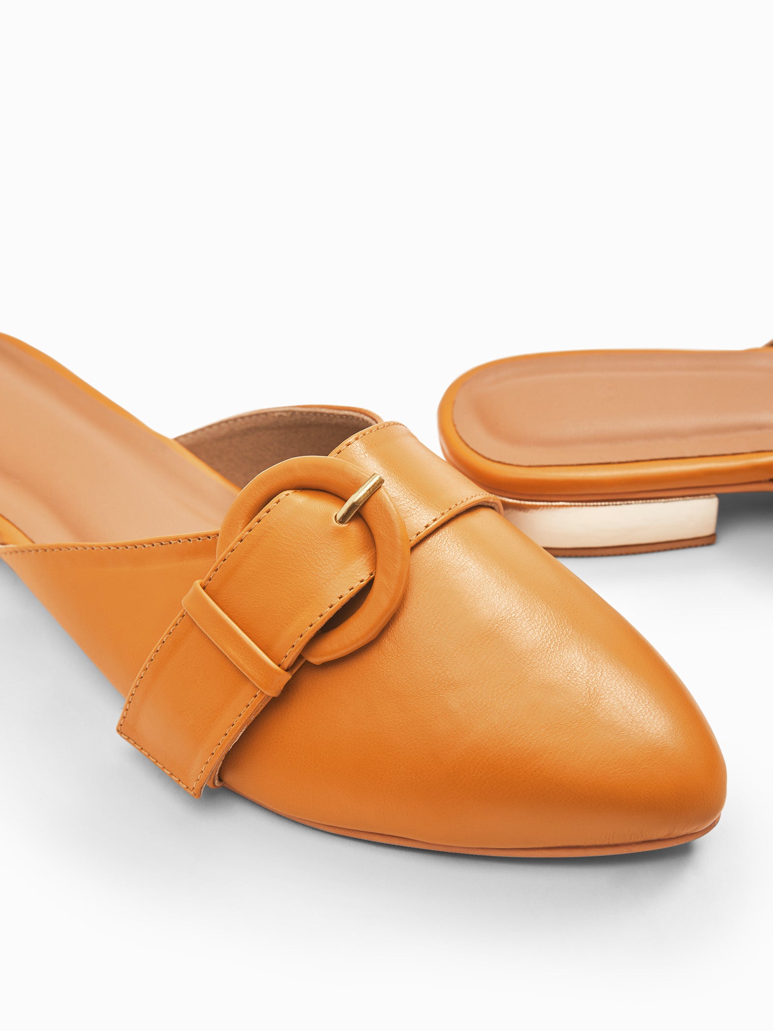 Mustard Buckle Detail Mules