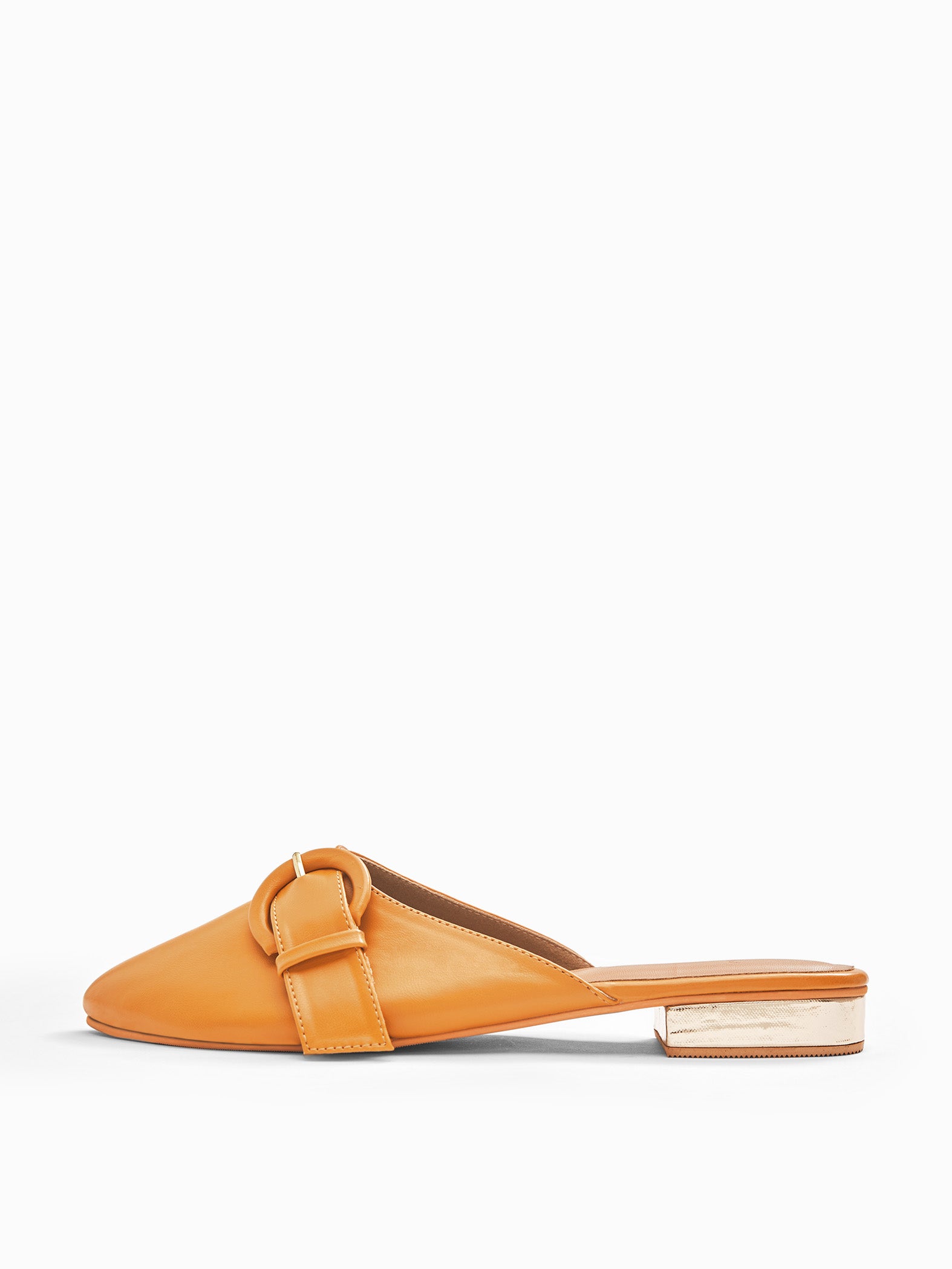 Mustard Buckle Detail Mules