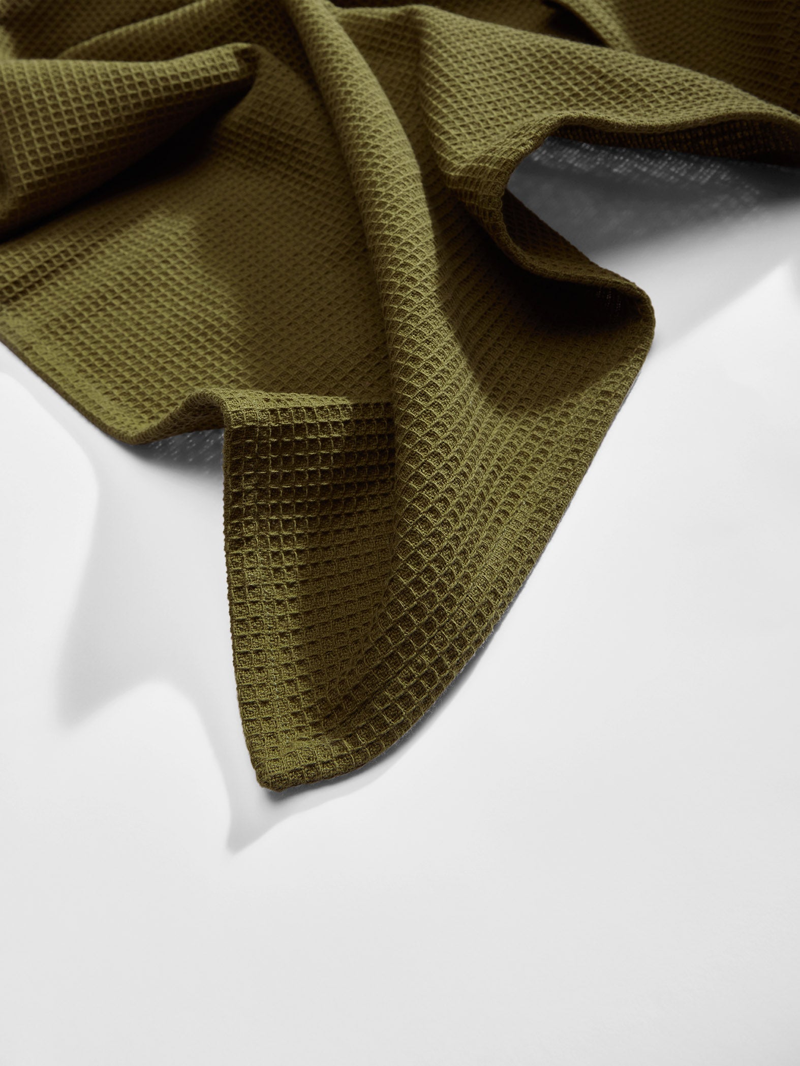 Olive Waffle Bath Towel