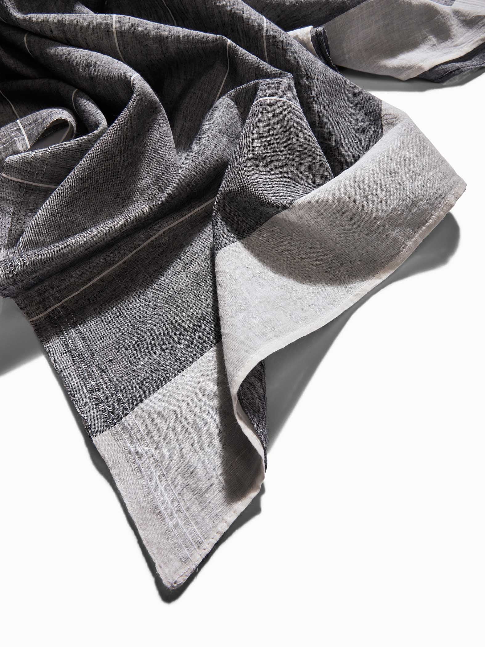 White & Grey Pinstripe Scarf